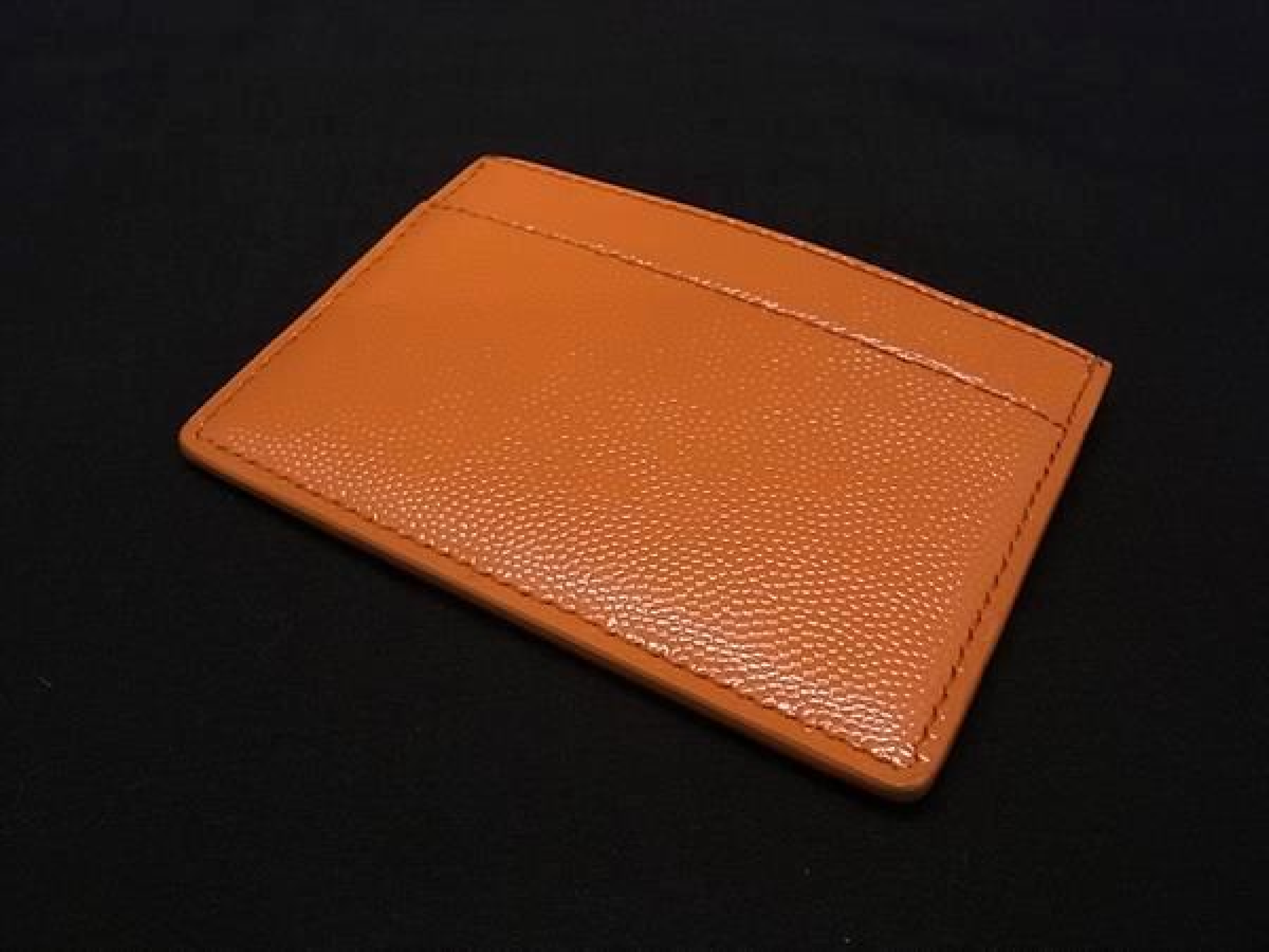 Leather Card Holder, Business Card Case, Pass Case for Women, Orange, GE0878 — view 2