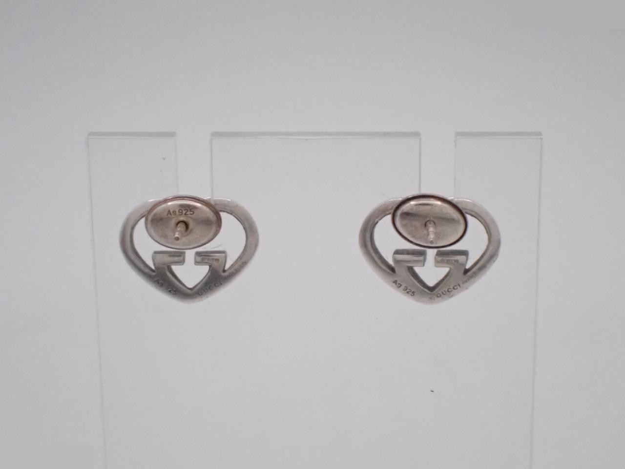 Interlocking G Earrings, Heart Shape, SV925 / 5.3g — view 2