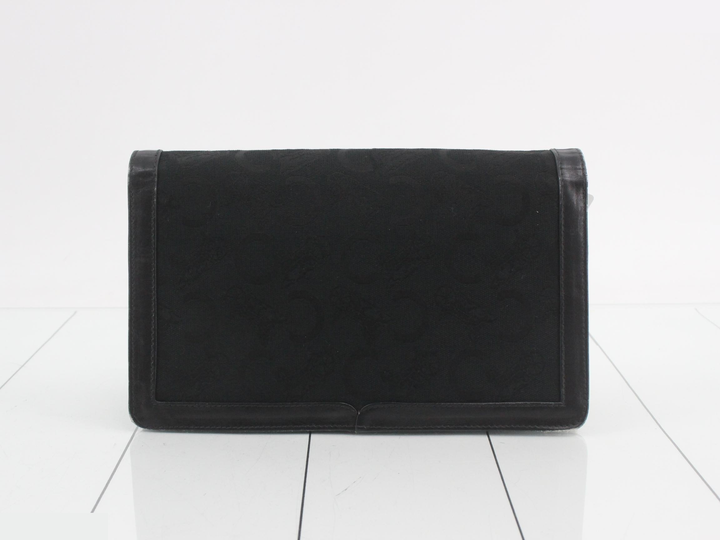 C Macadam Chain Shoulder Bag, Black Canvas Leather — view 2