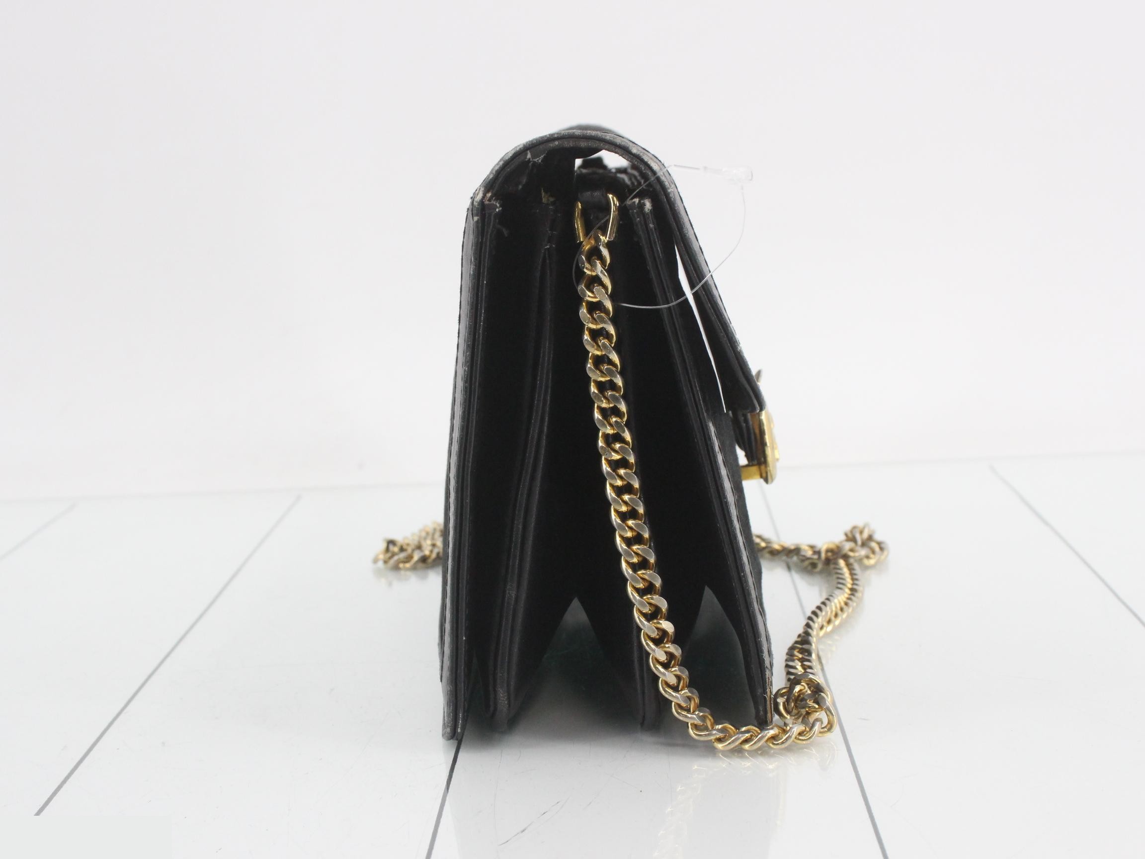 C Macadam Chain Shoulder Bag, Black Canvas Leather — view 4