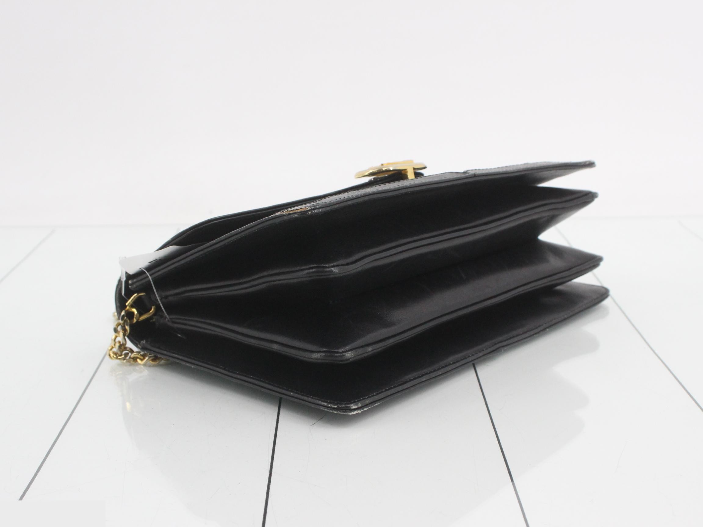 C Macadam Chain Shoulder Bag, Black Canvas Leather — view 5