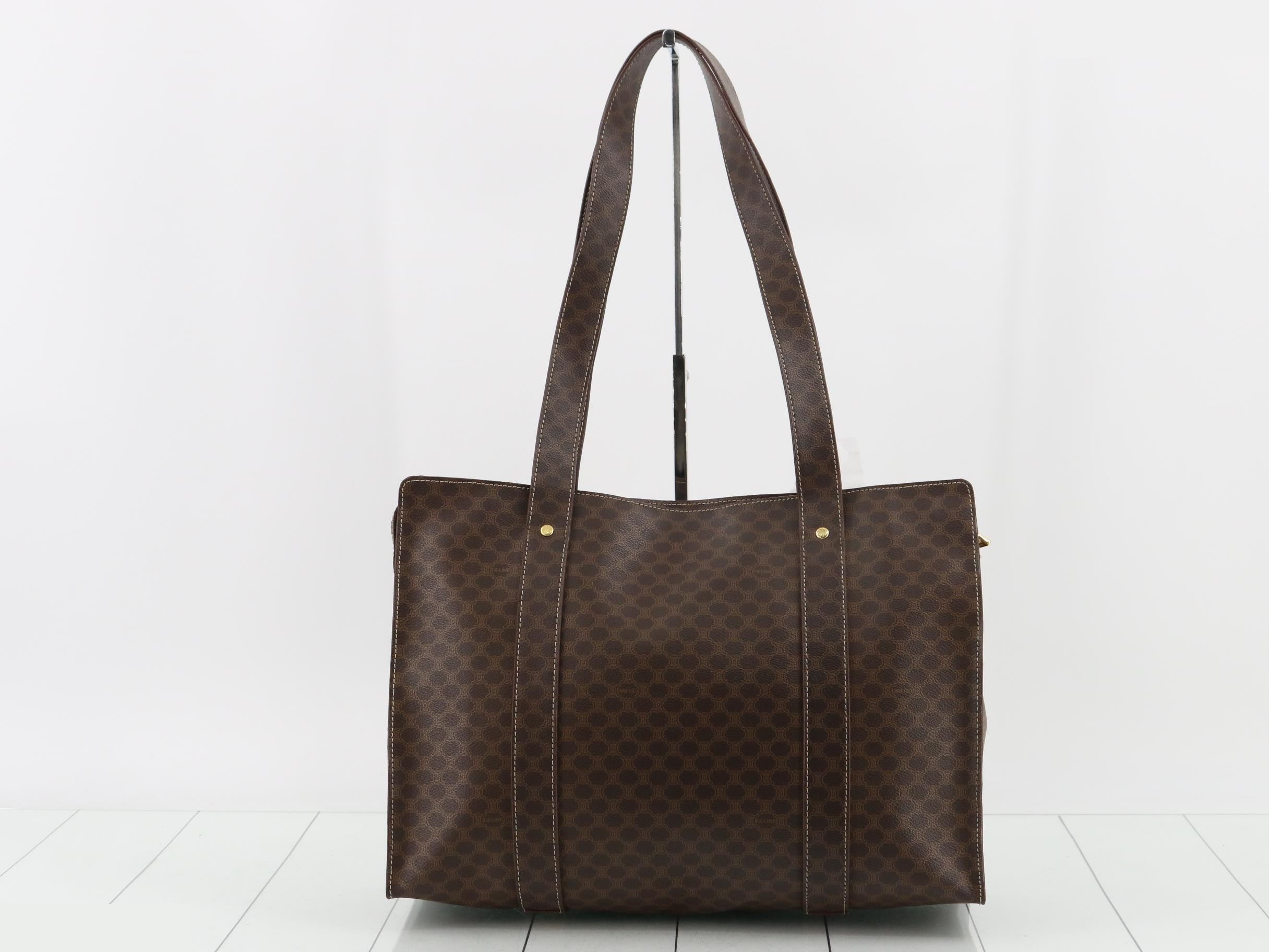 Tote bag, coated canvas, brown, macadam — view 2