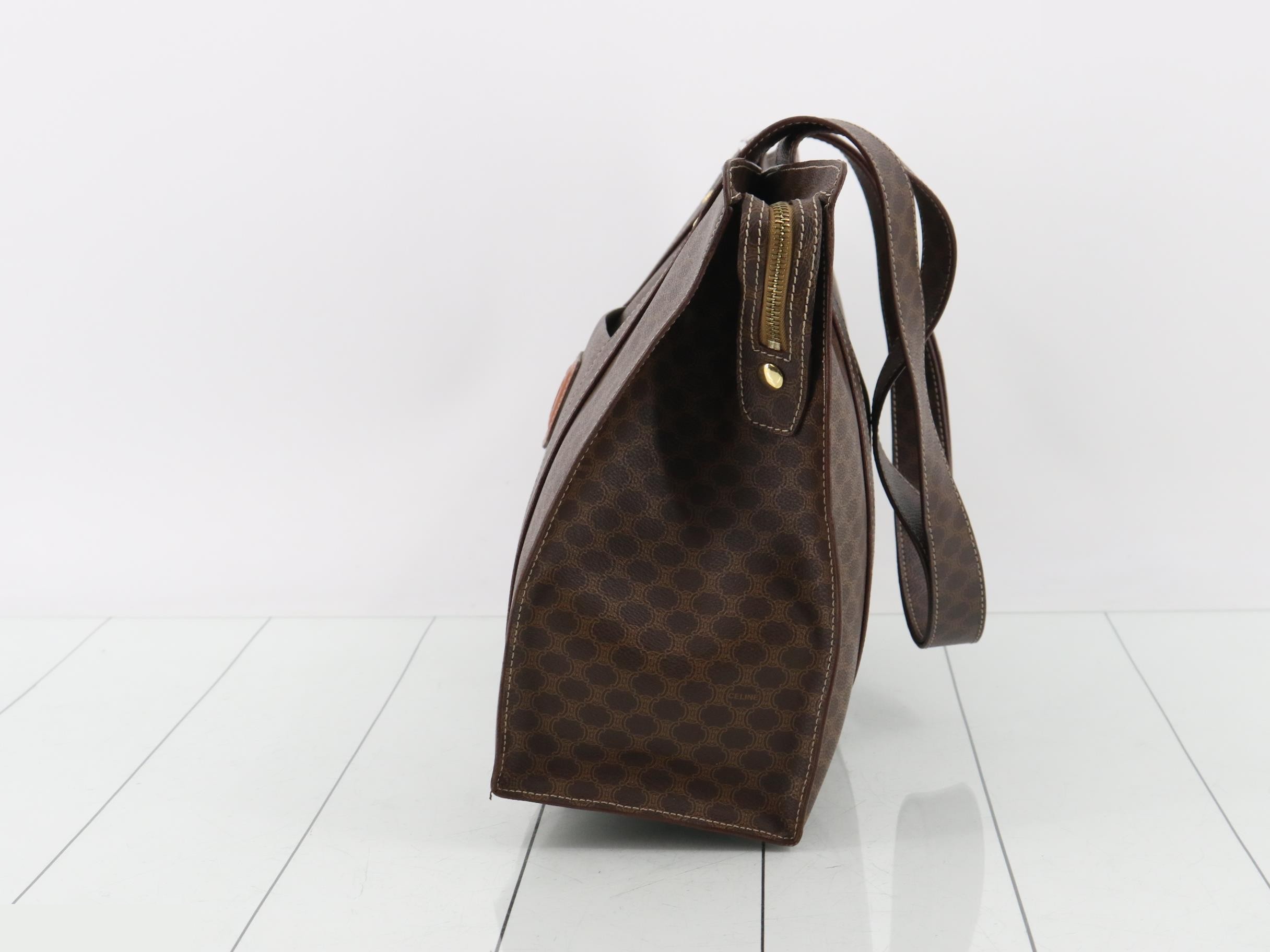 Tote bag, coated canvas, brown, macadam — view 3