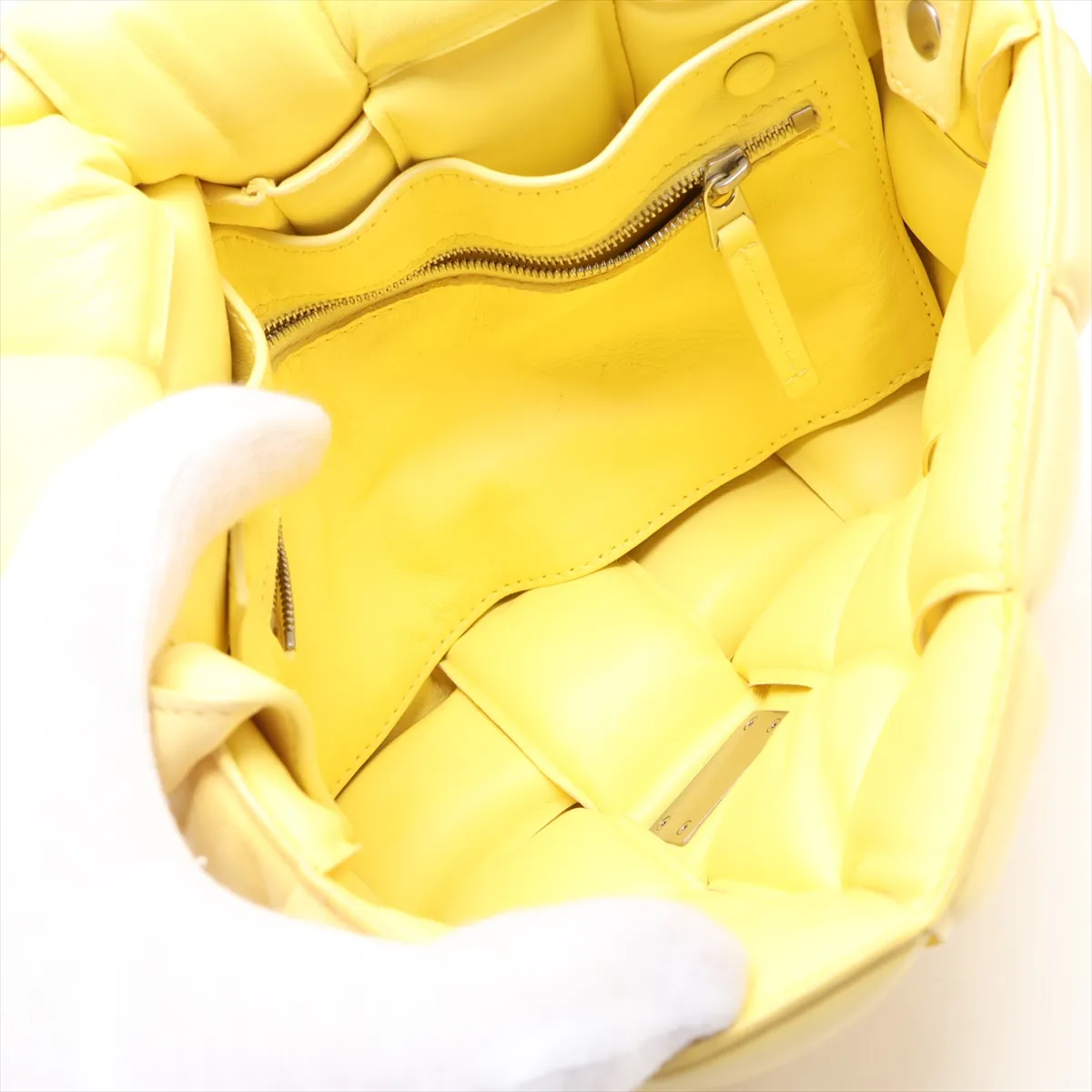 Maxi Intrecciato Padded Cassette Leather Shoulder Bag, Yellow — view 6