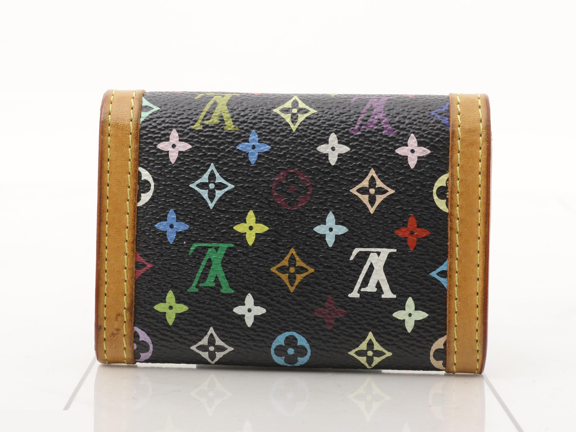 Monogram Multicolore Portemonnaie Plat Noir Coin Case — view 2