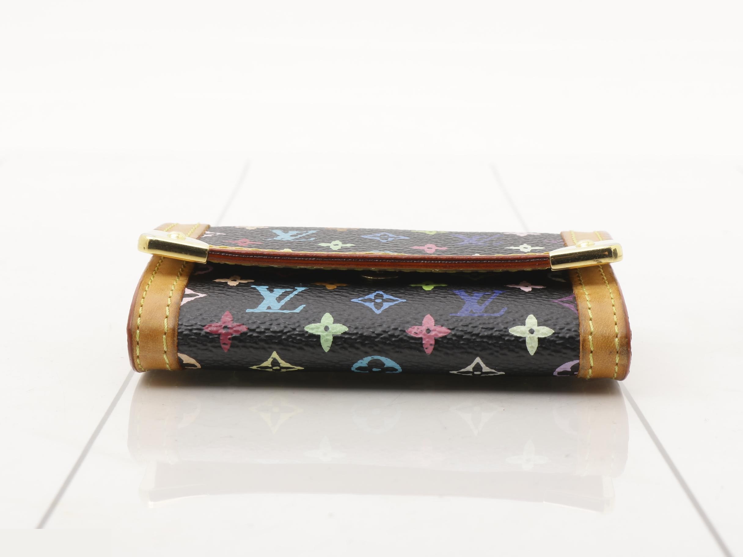 Monogram Multicolore Portemonnaie Plat Noir Coin Case — view 3