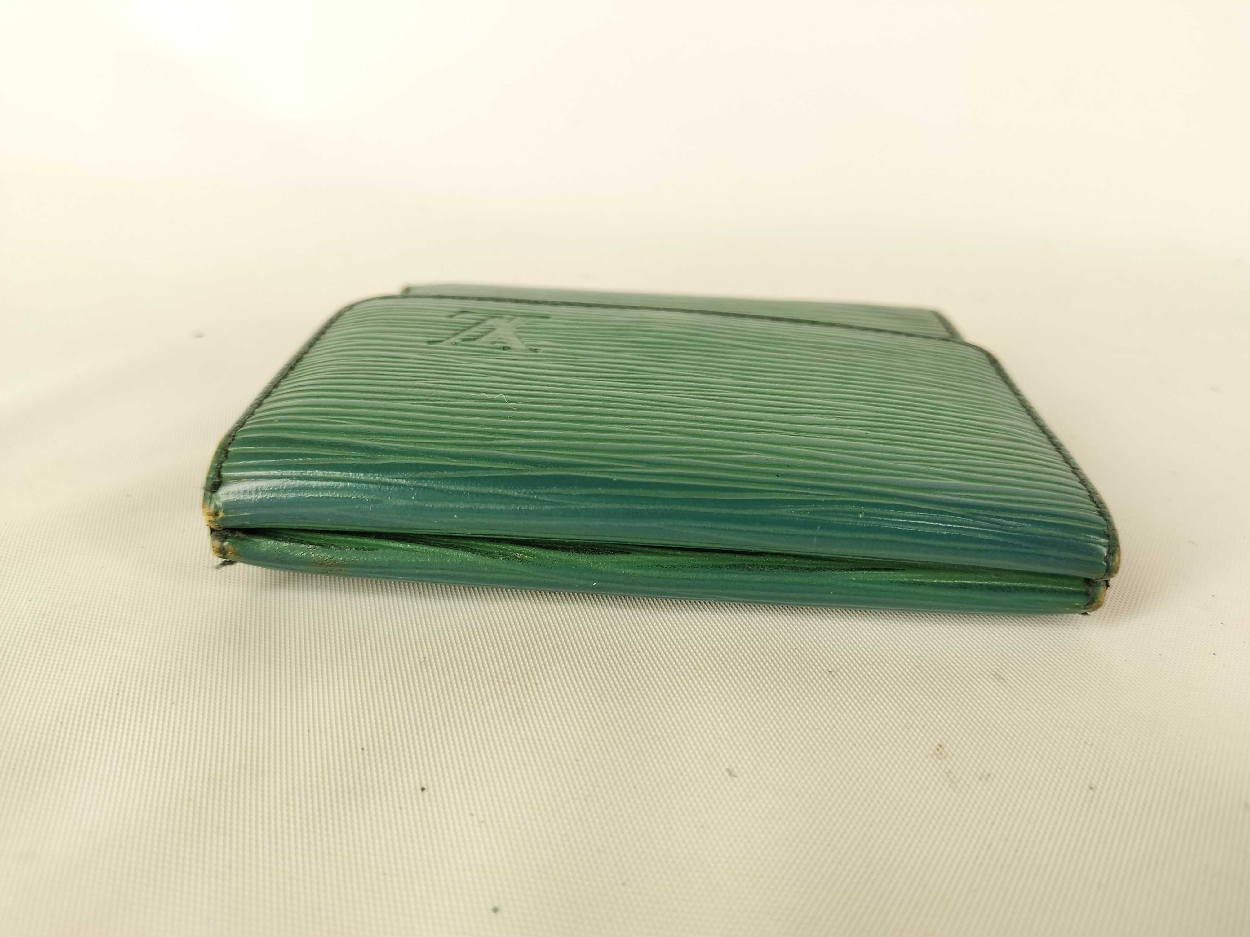 Epi Leather Wallet with Double Snap Closure (SHB-SWIP Hardware) - Green — view 4