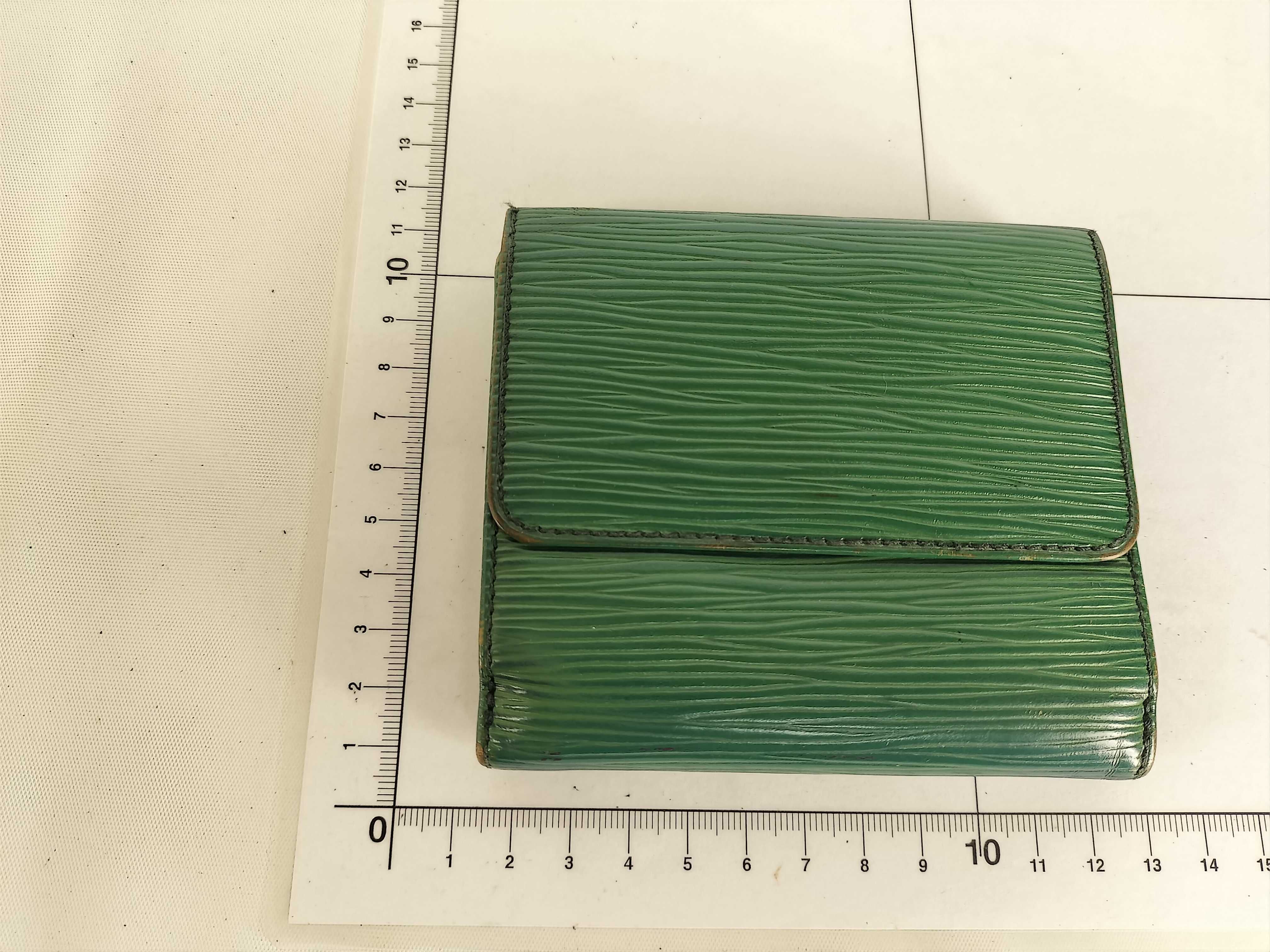 Epi Leather Wallet with Double Snap Closure (SHB-SWIP Hardware) - Green — view 10