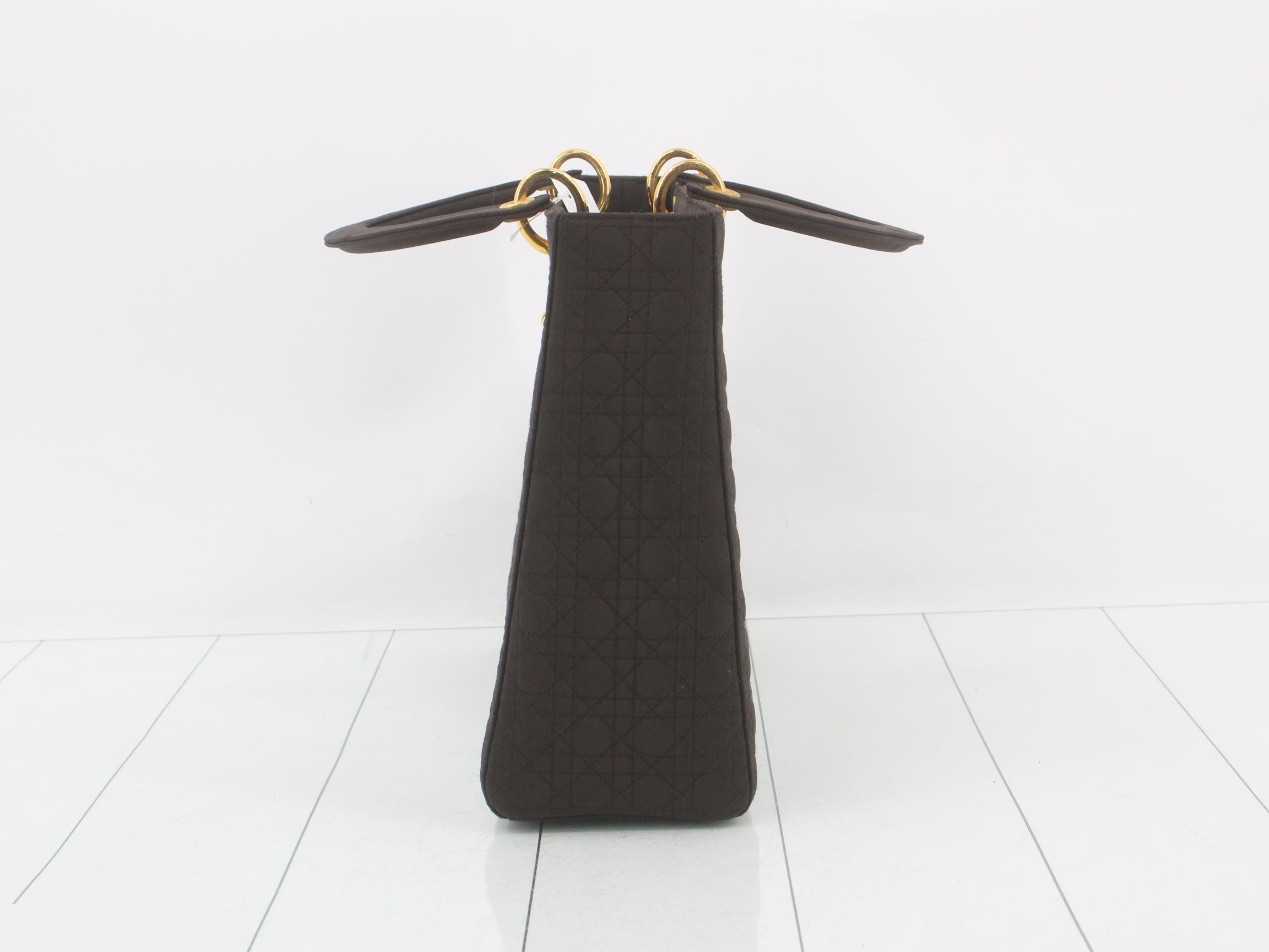 Lady Dior Large Nylon Dark Brown — view 3