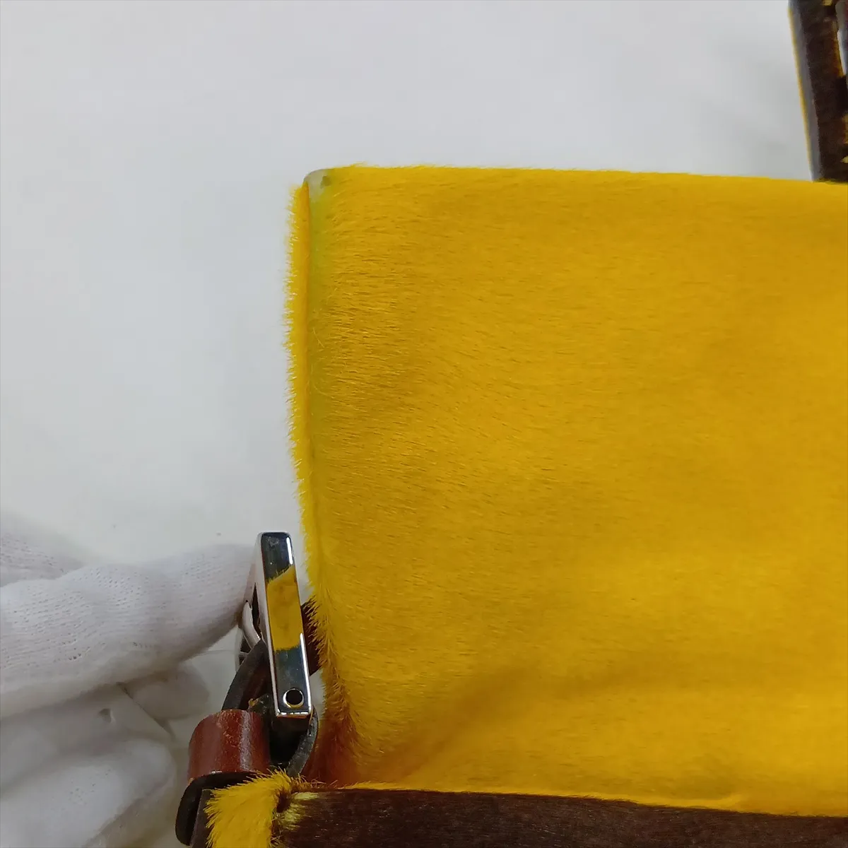 Mamma Bucket 26424 Calf Hair x Leather Shoulder Bag Brown x Yellow — view 12