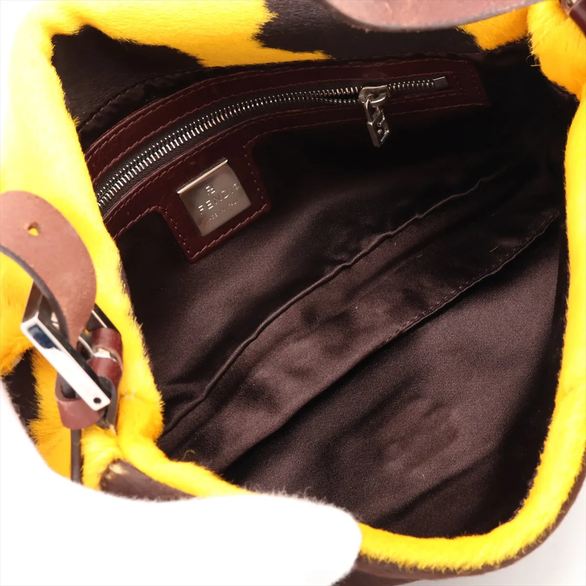 Mamma Bucket 26424 Calf Hair x Leather Shoulder Bag Brown x Yellow — view 6