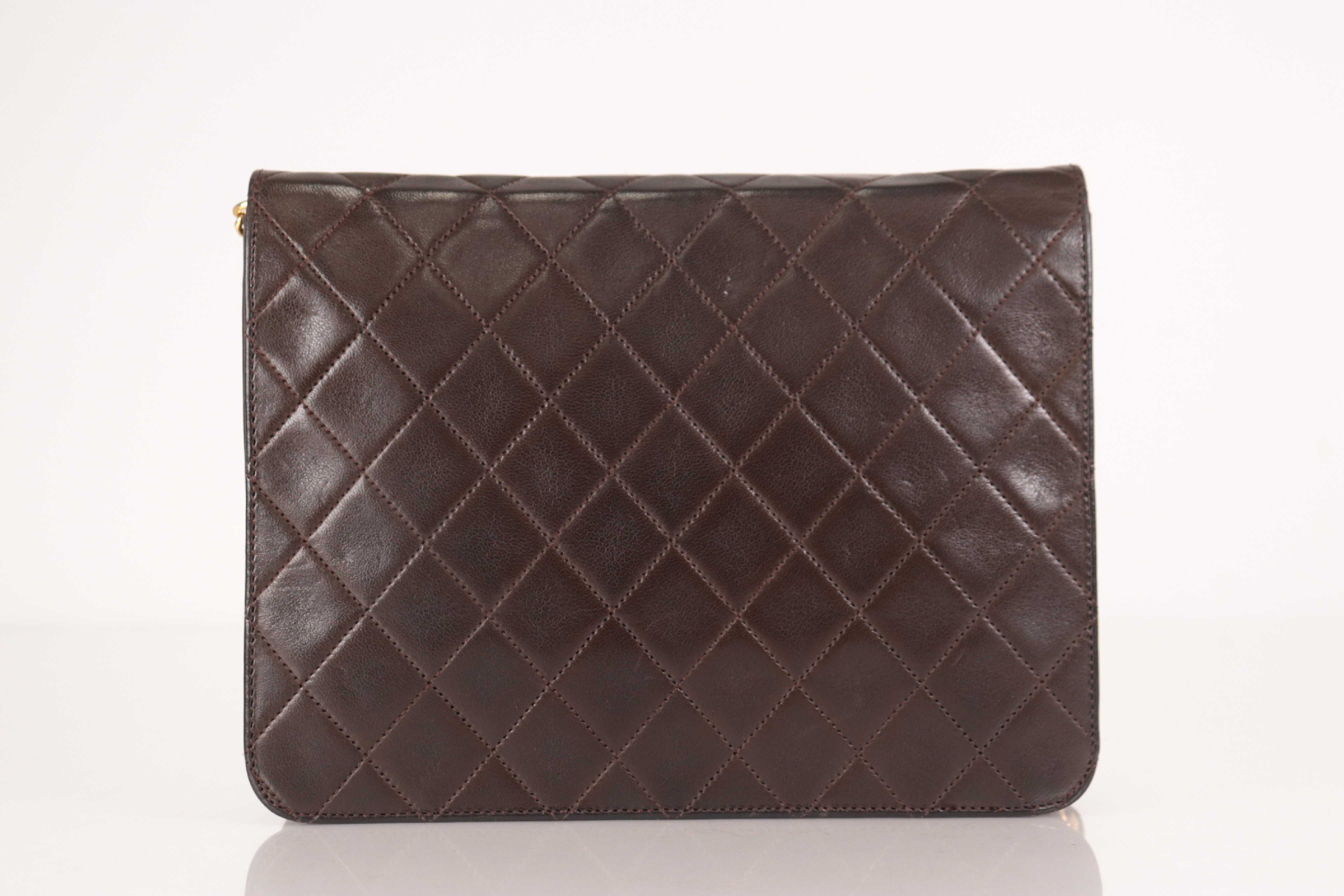 Push-Lock 22 Lambskin Chain Shoulder Bag, Brown, Series 7 (Shoulder Bag) — view 3