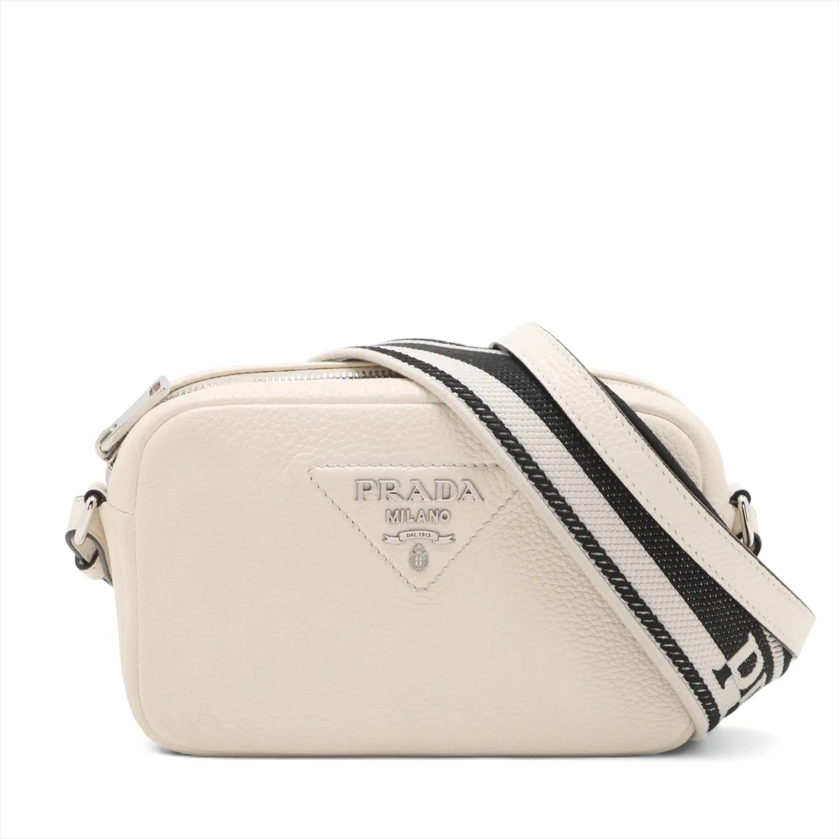 Vitello Dino Soft Leather 2WAY Shoulder Bag White