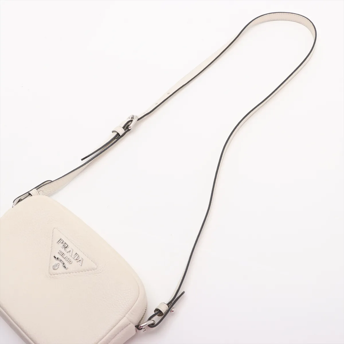 Vitello Dino Soft Leather 2WAY Shoulder Bag White — view 5