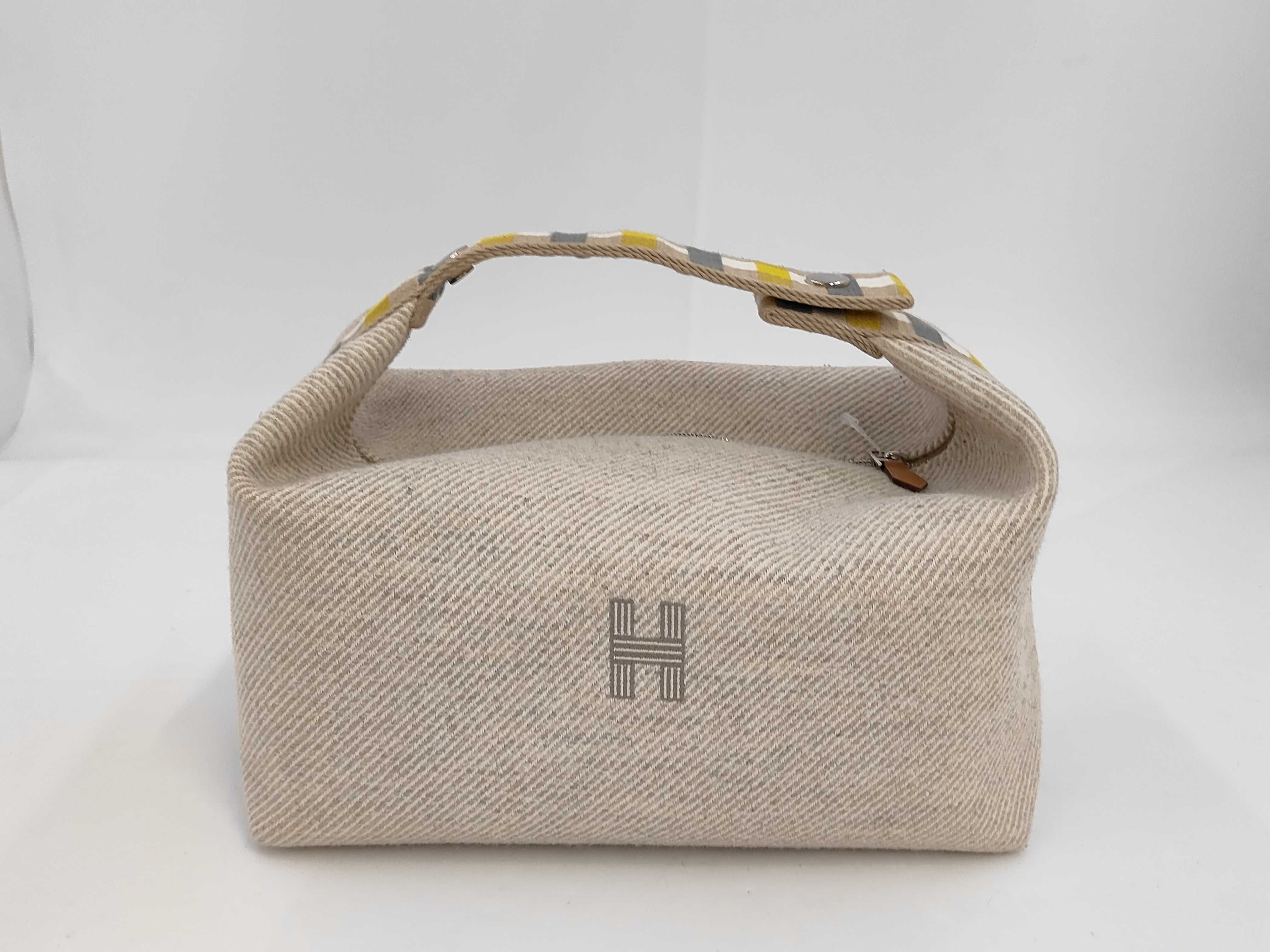 Brid A Black Eau Carre PM Wool Vanity Bag