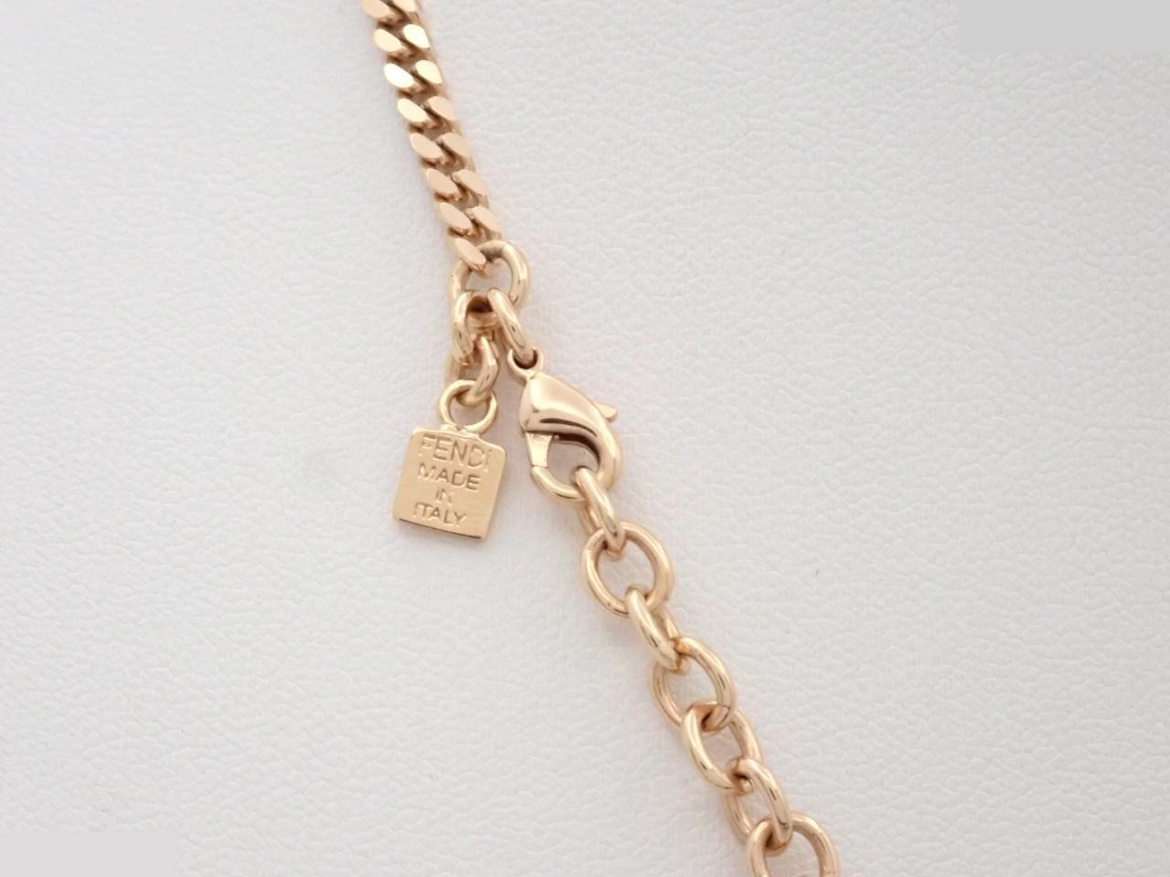 logo colored stone necklace, rose gold, neck circumference approximately 50cm — view 2