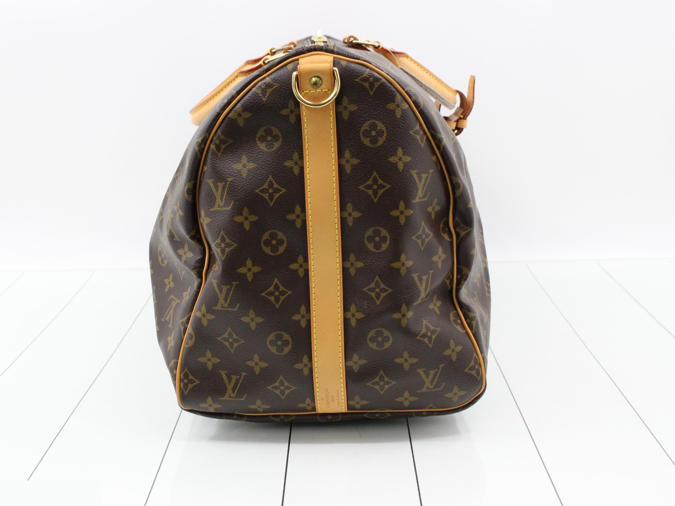 M41414 Keepall Bandoulière 55 Boston Bag, Monogram, Brown — view 4