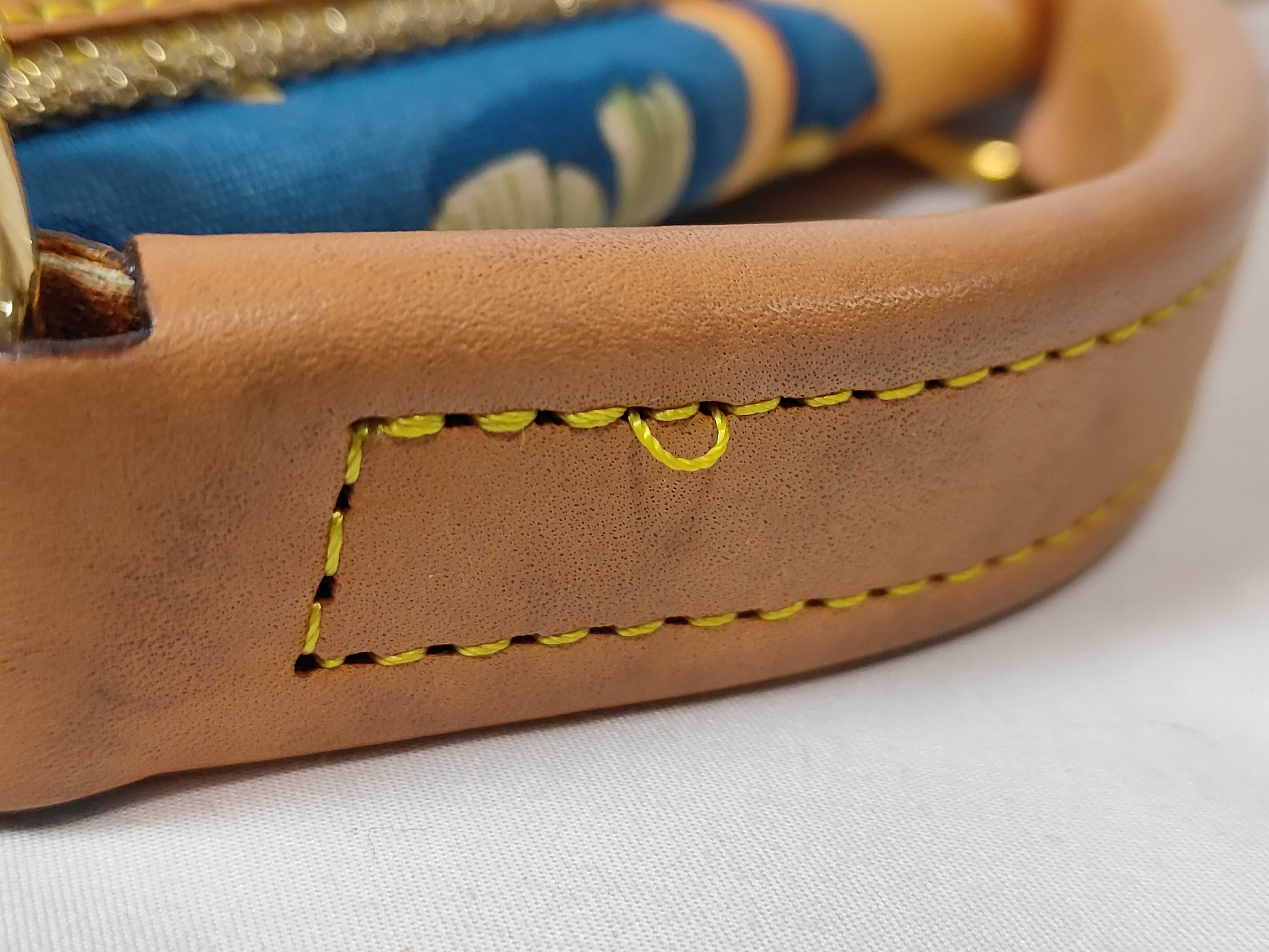 Canvas Leather Acorn and Nut Pattern Blue 2-Way Bag Handbag — view 4