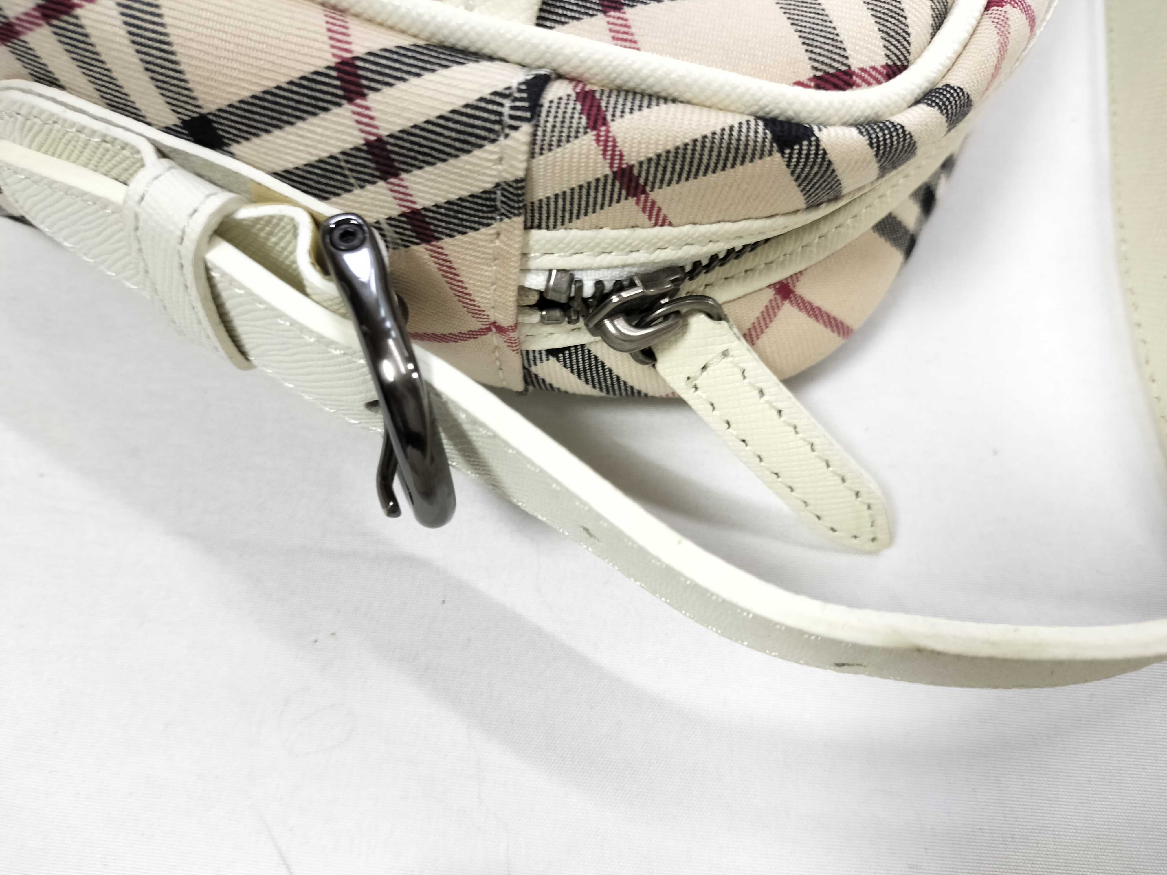 Nova Check Canvas x Leather White Shoulder Bag — view 13