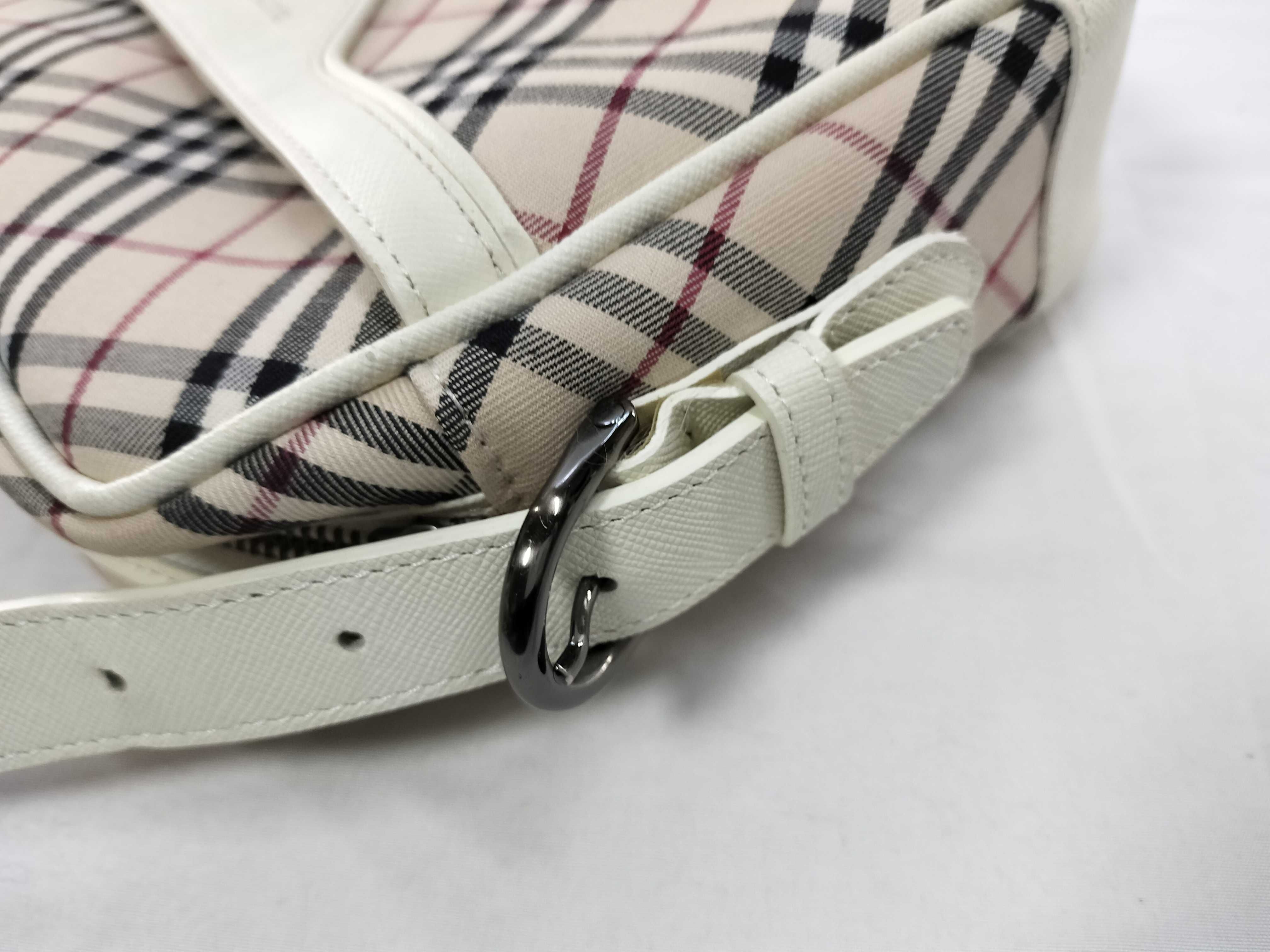 Nova Check Canvas x Leather White Shoulder Bag — view 5