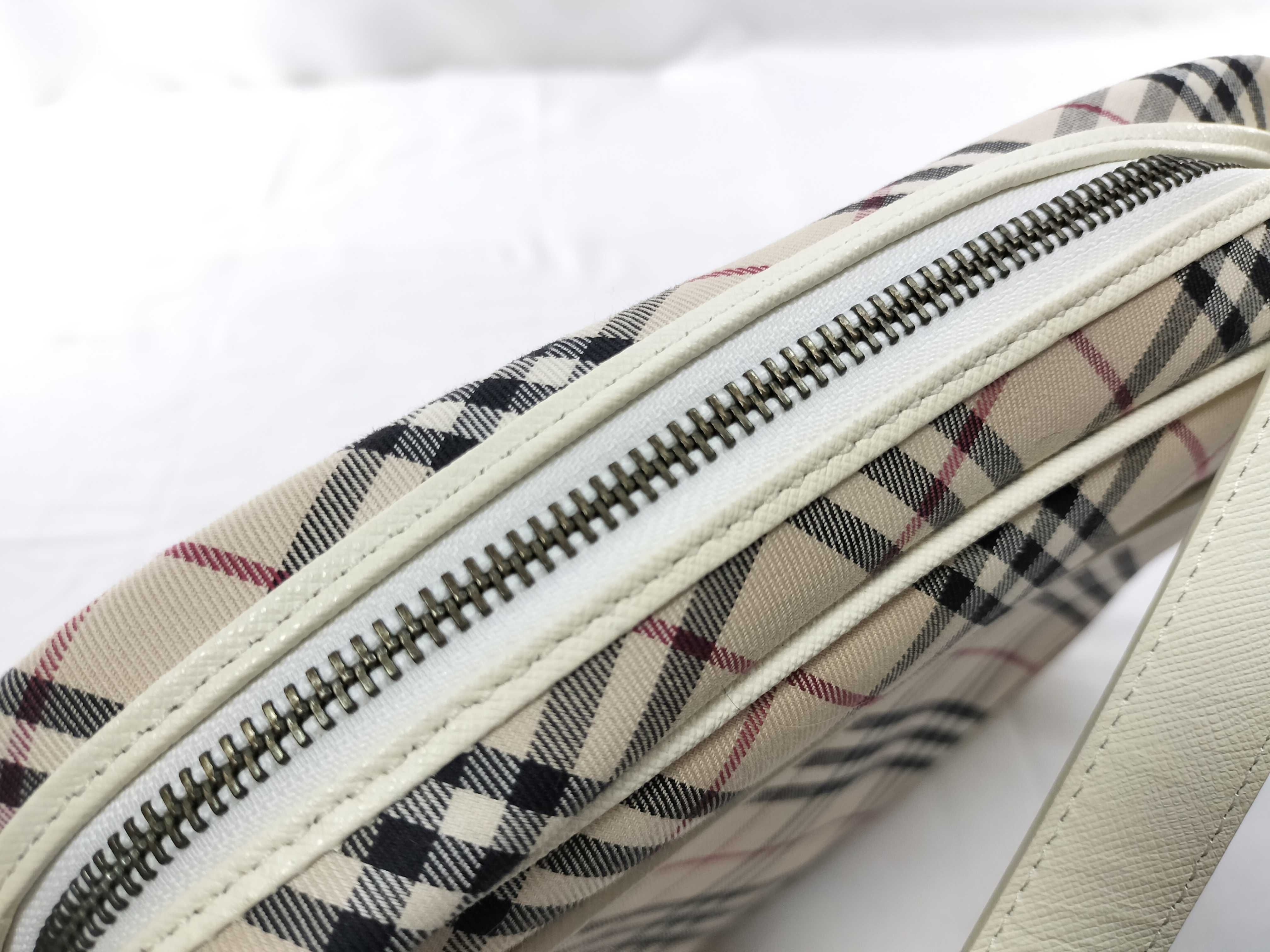 Nova Check Canvas x Leather White Shoulder Bag — view 6