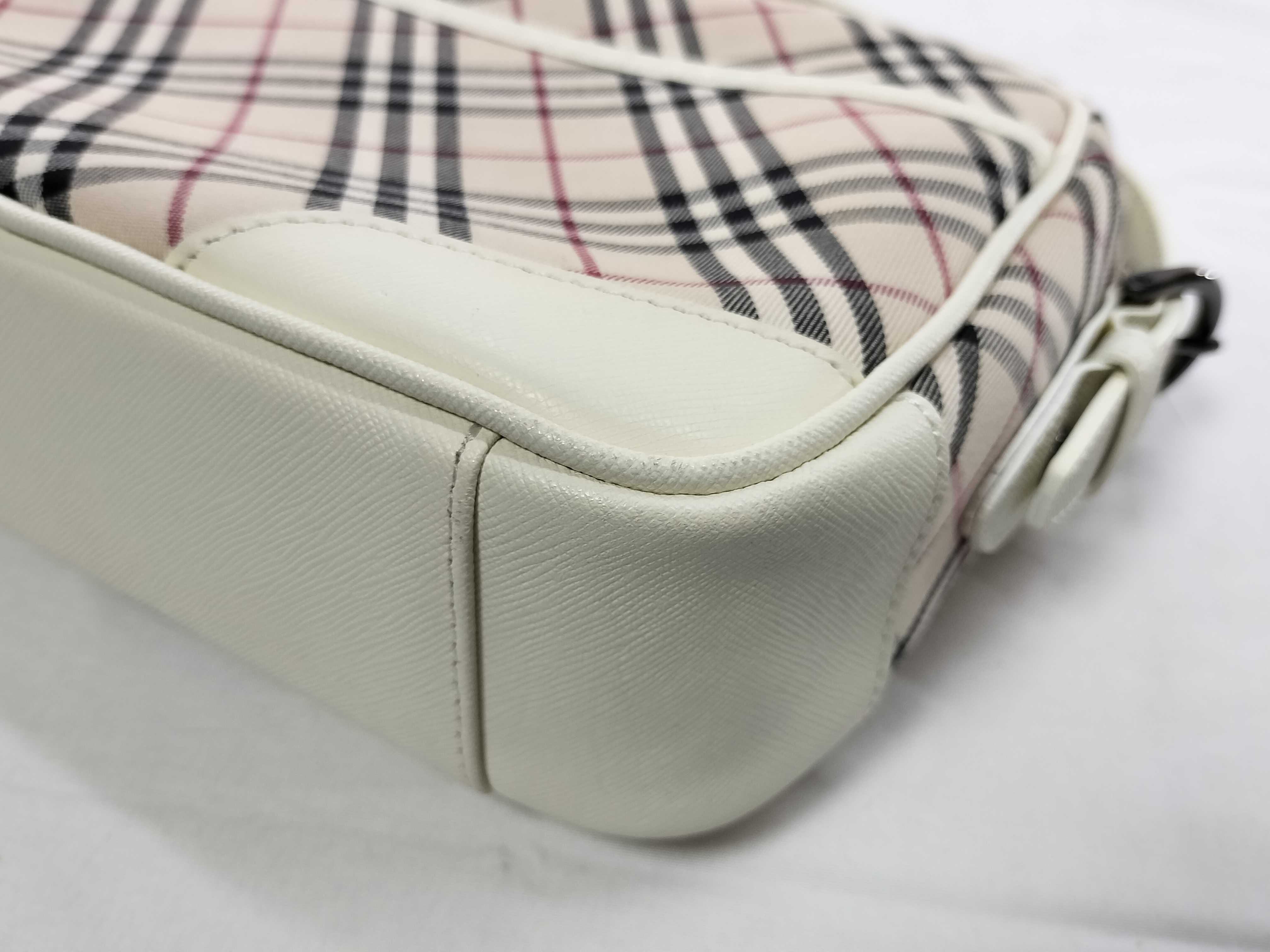 Nova Check Canvas x Leather White Shoulder Bag — view 7