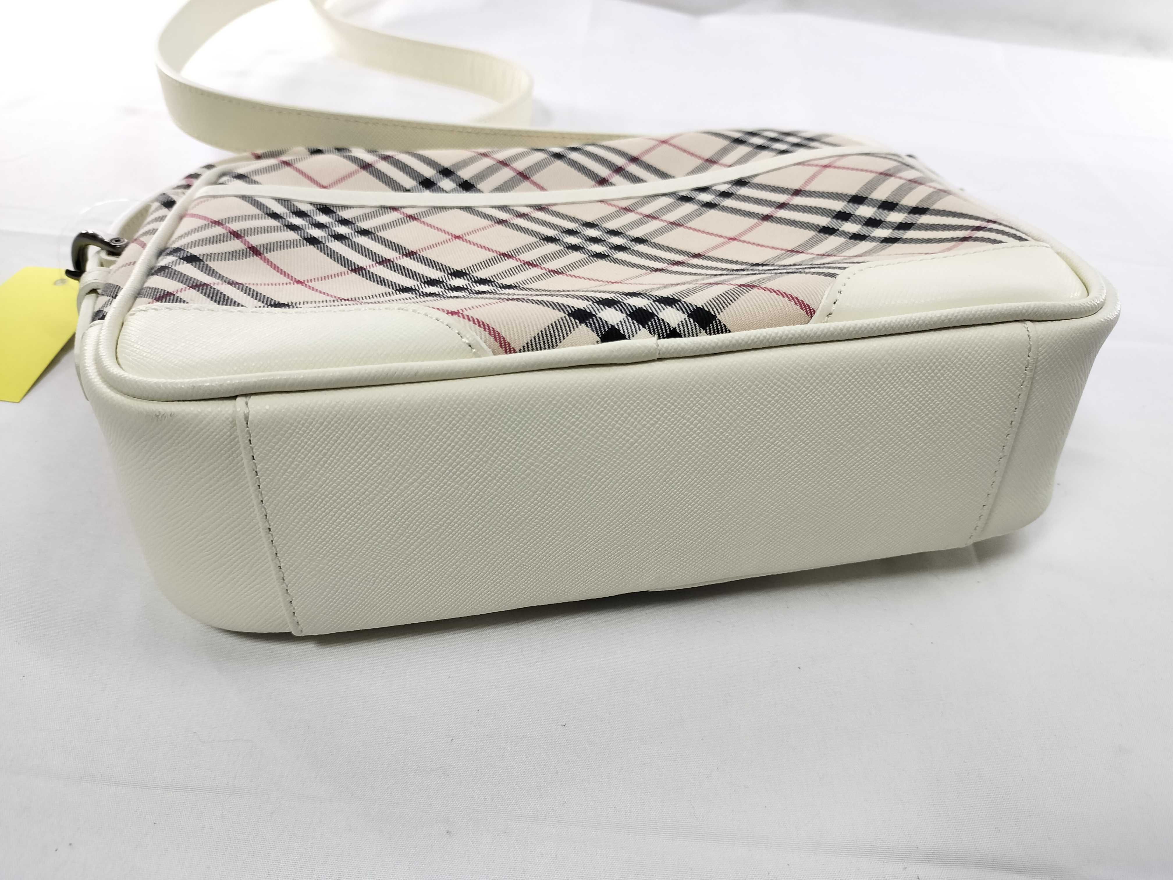 Nova Check Canvas x Leather White Shoulder Bag — view 8