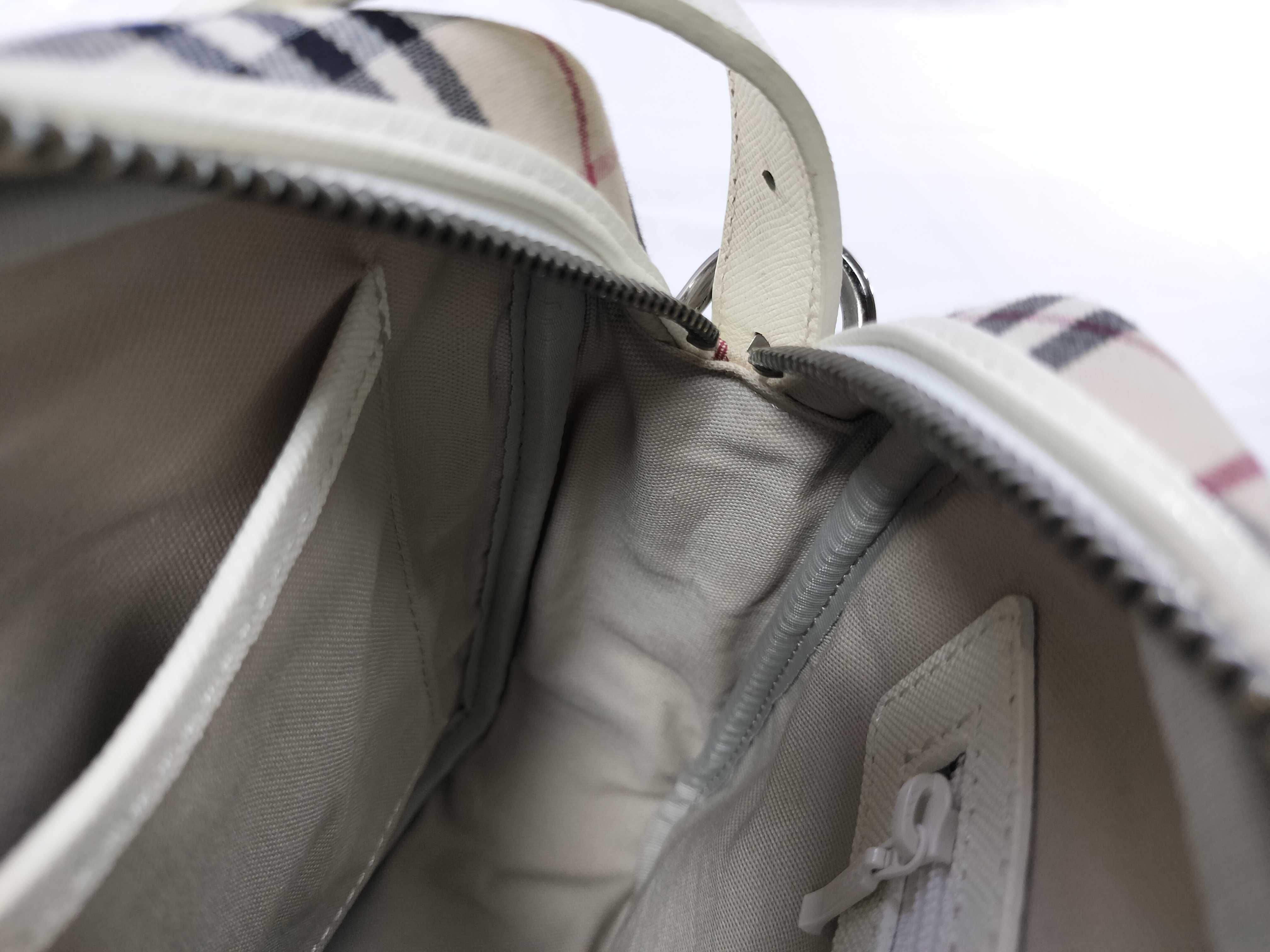 Nova Check Canvas x Leather White Shoulder Bag — view 9