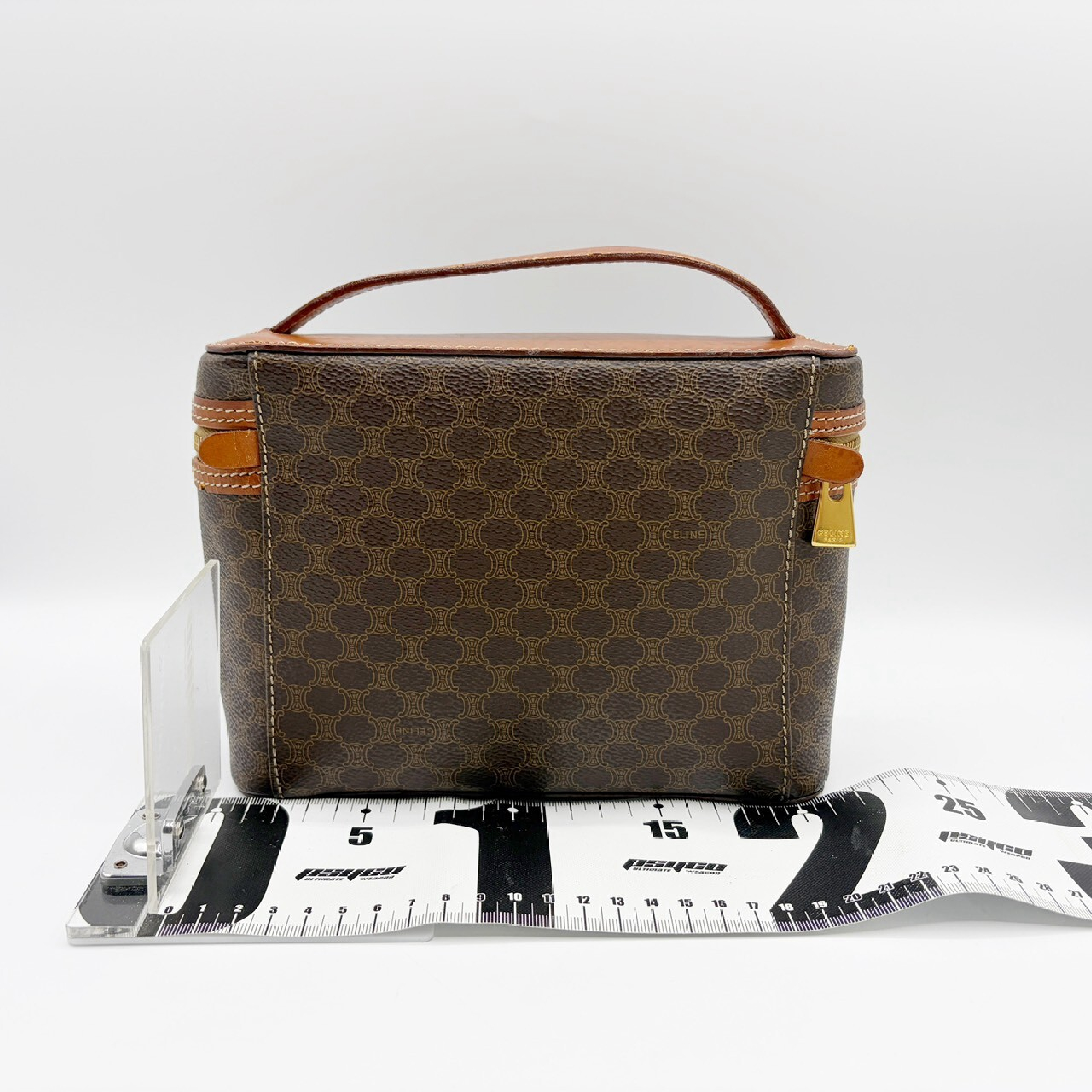 Macadam PVC Leather Vanity Handbag Brown Vanity Bag — view 2