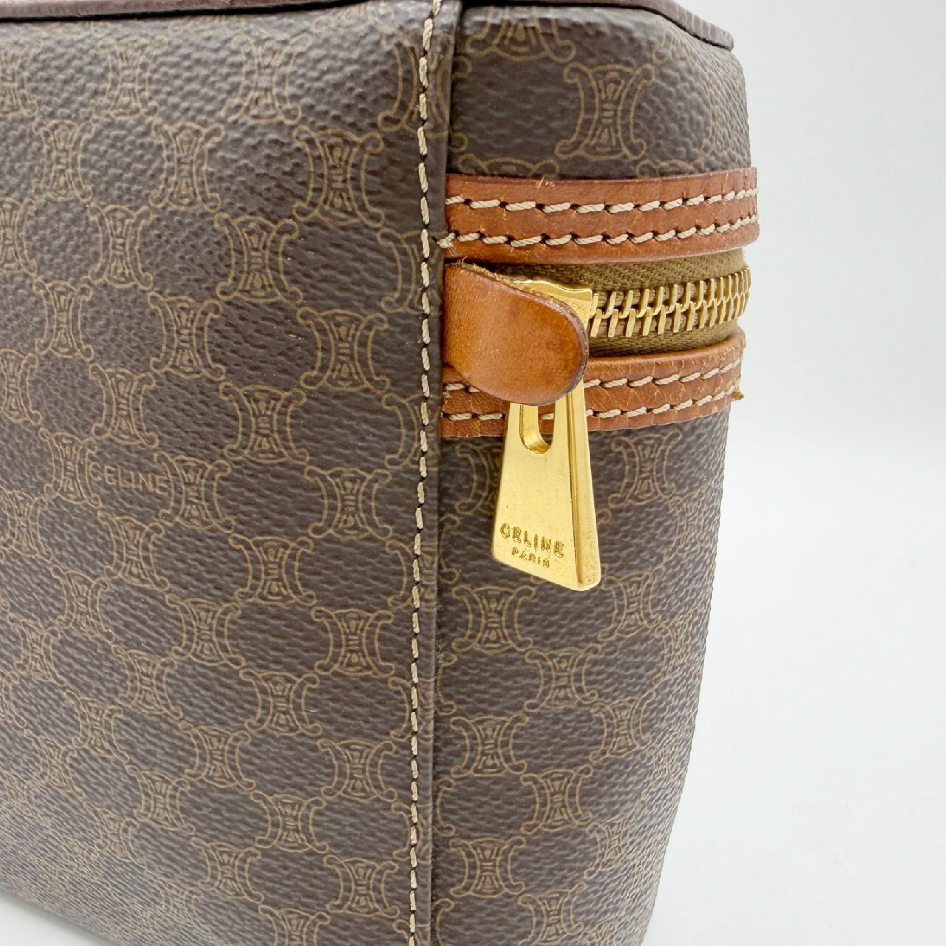 Macadam PVC Leather Vanity Handbag Brown Vanity Bag — view 9