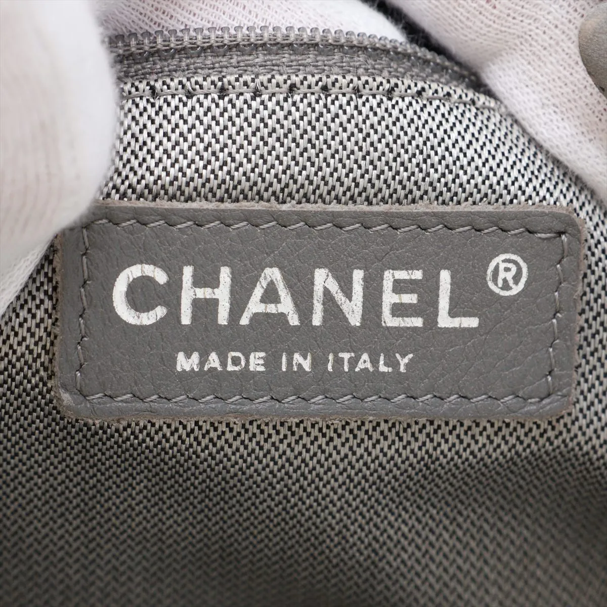 New Mademoiselle Lambskin Chain Tote Bag, Black with Silver Hardware, 10273346 (Serial Number in the 10s) — view 11