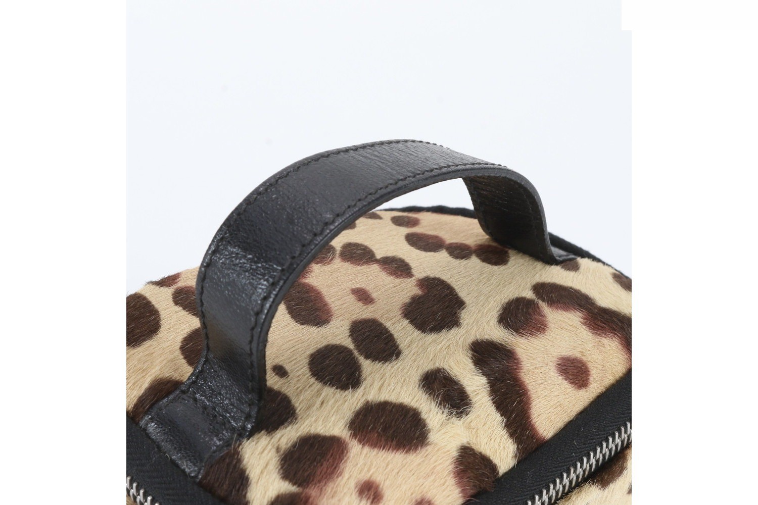 Calf hair leather leopard print vanity bag (model number 26576) — view 2
