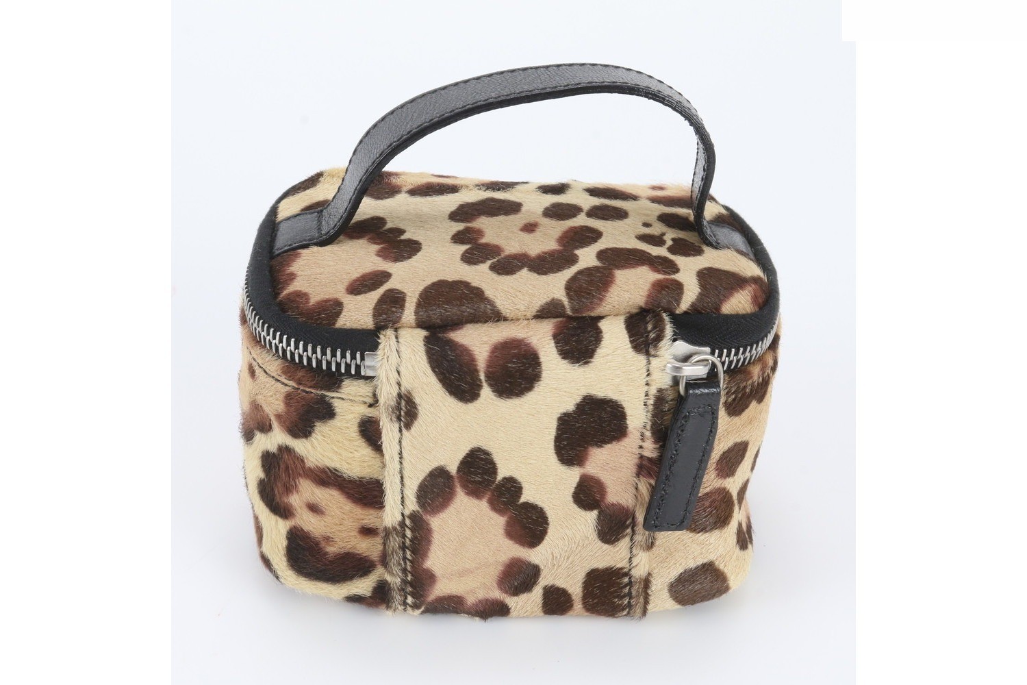 Calf hair leather leopard print vanity bag (model number 26576) — view 3