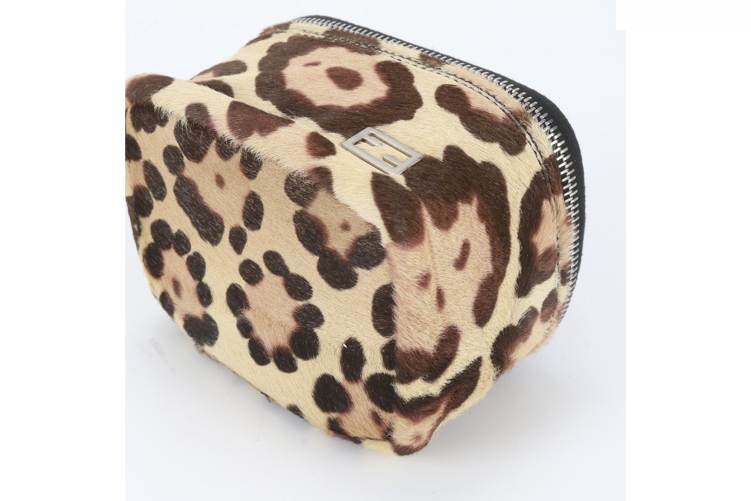 Calf hair leather leopard print vanity bag (model number 26576) — view 4
