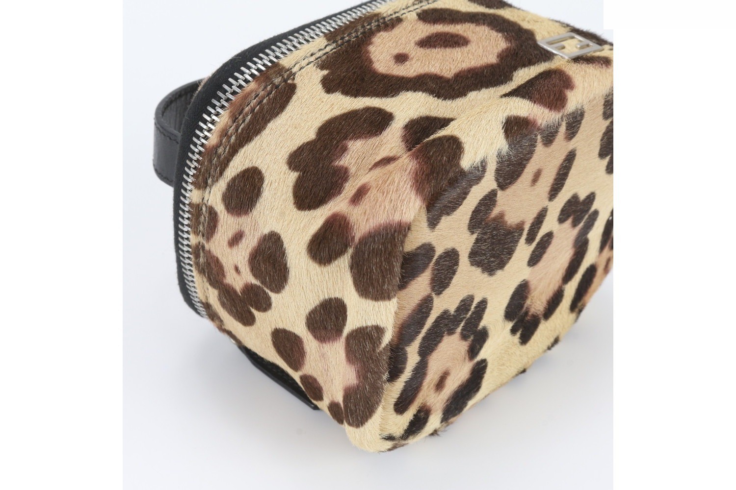 Calf hair leather leopard print vanity bag (model number 26576) — view 5