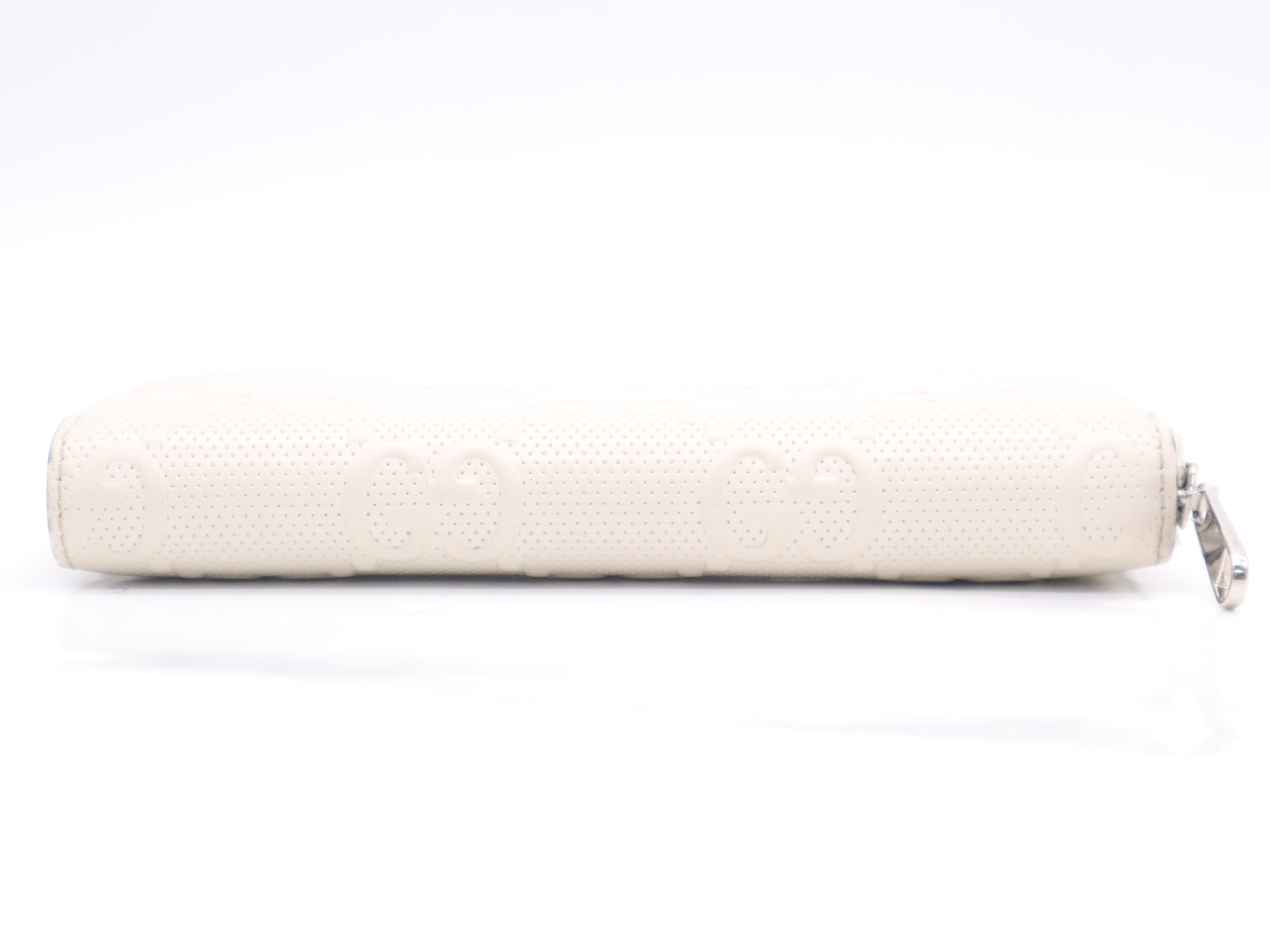 625558 Leather GG Embossed Zip Around Wallet, White, with Dust Bag and Box. — view 4