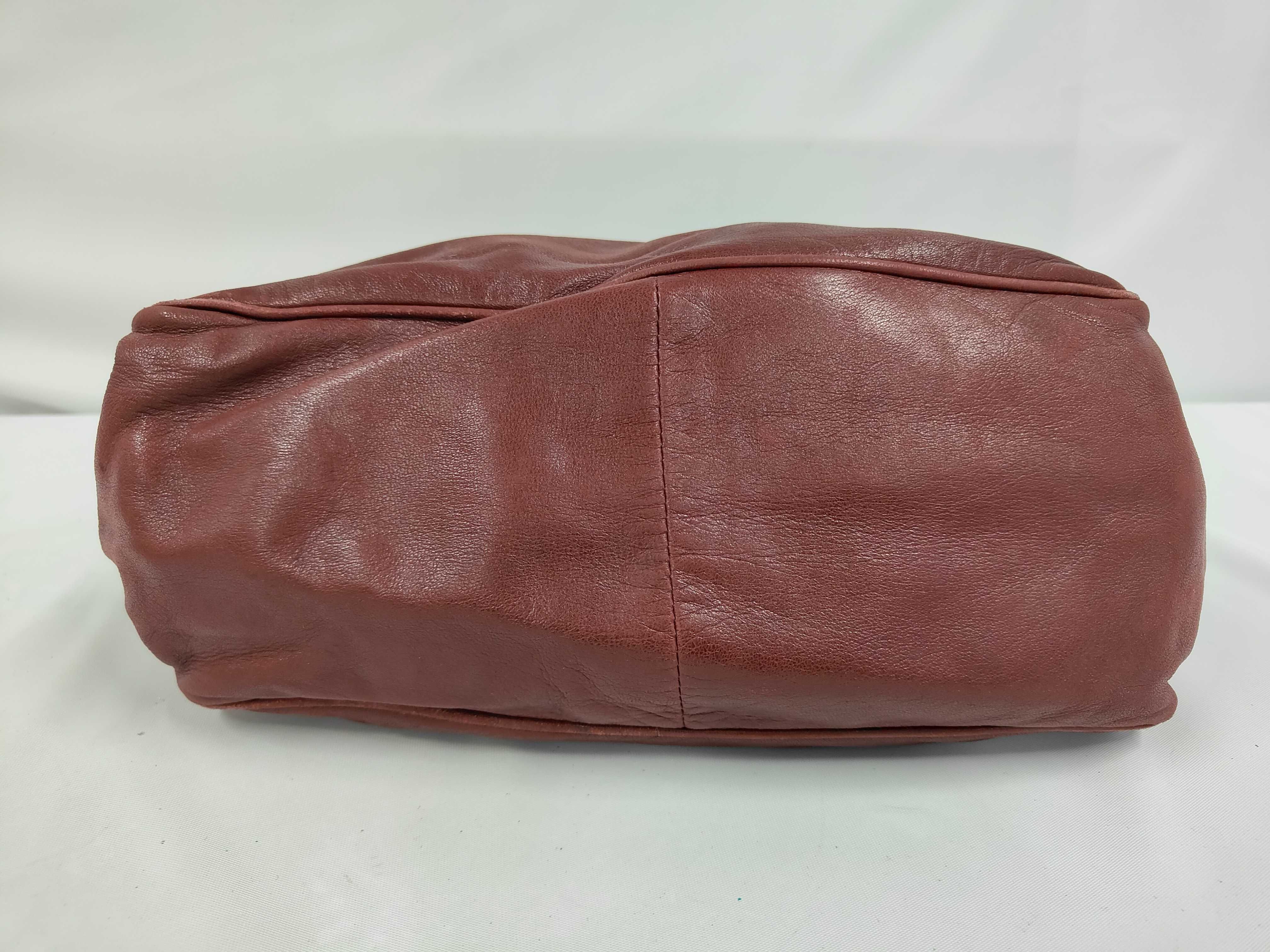 Vintage Anagram Leather Shoulder Bag, Bordeaux — view 3