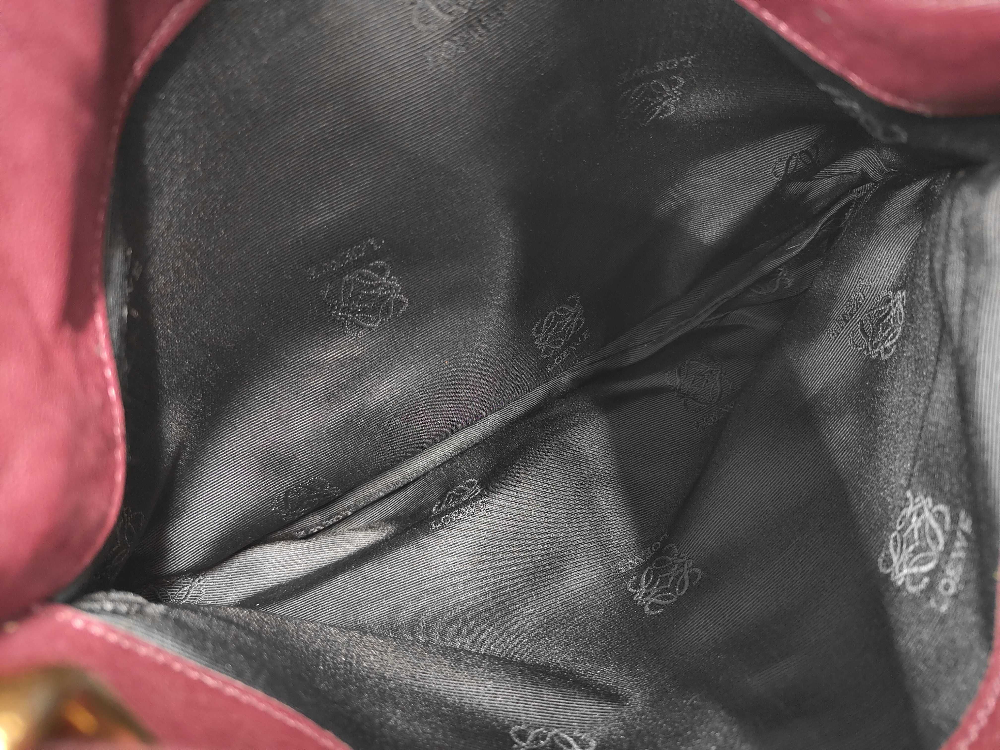 Vintage Anagram Leather Shoulder Bag, Bordeaux — view 9