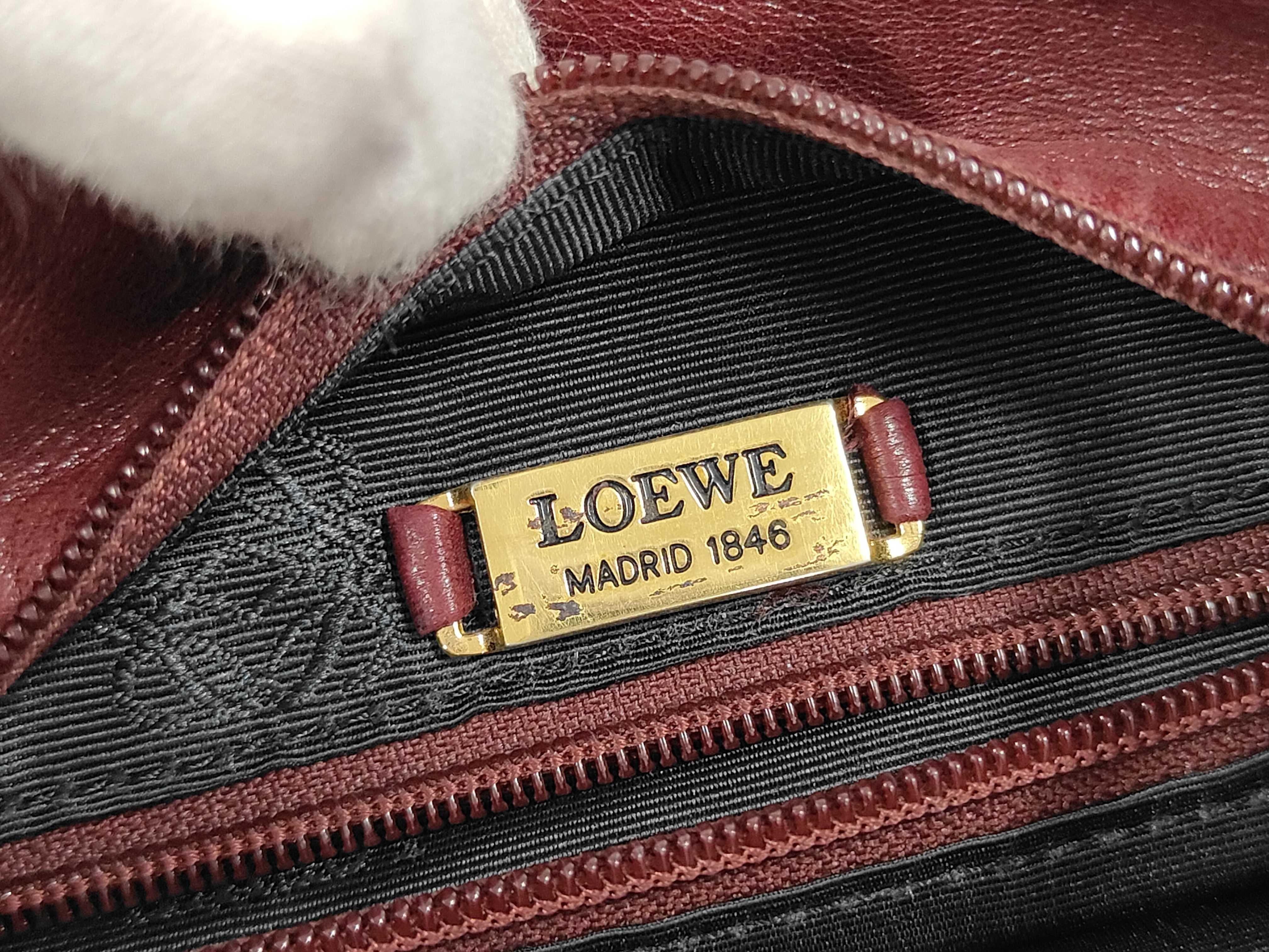 Vintage Anagram Leather Shoulder Bag, Bordeaux — view 10