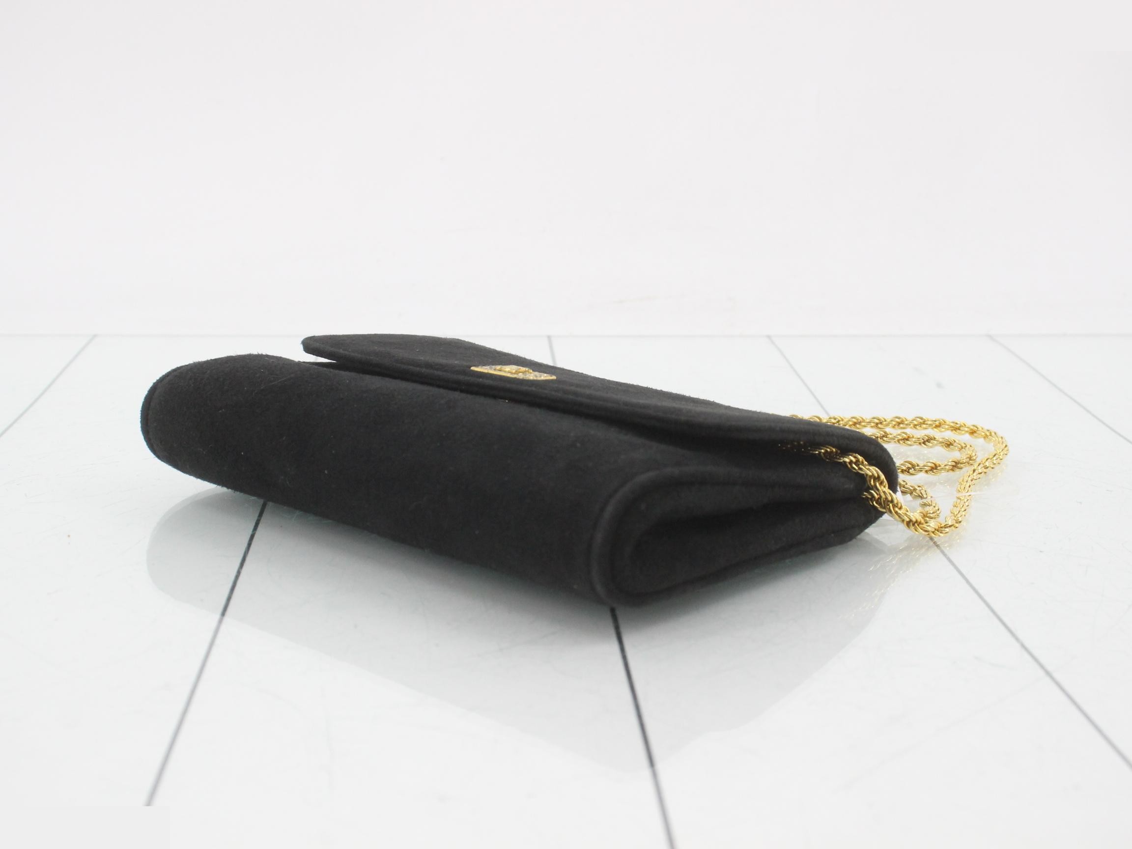 Triomphe Rhinestone Suede Mini Chain Shoulder Bag — view 6