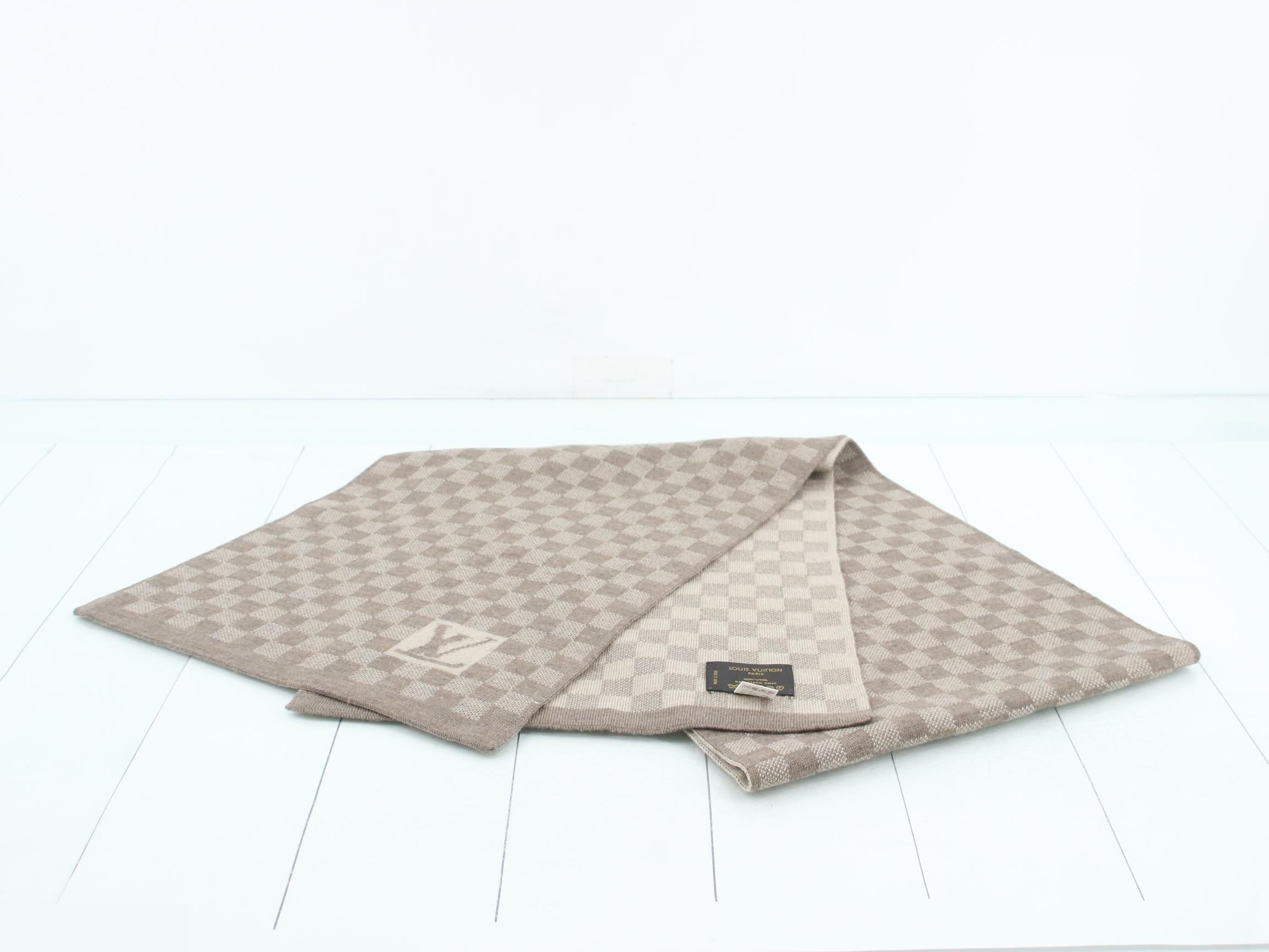 Damier scarf, beige, approximately 160cm (length) x 30cm (width) — view 2