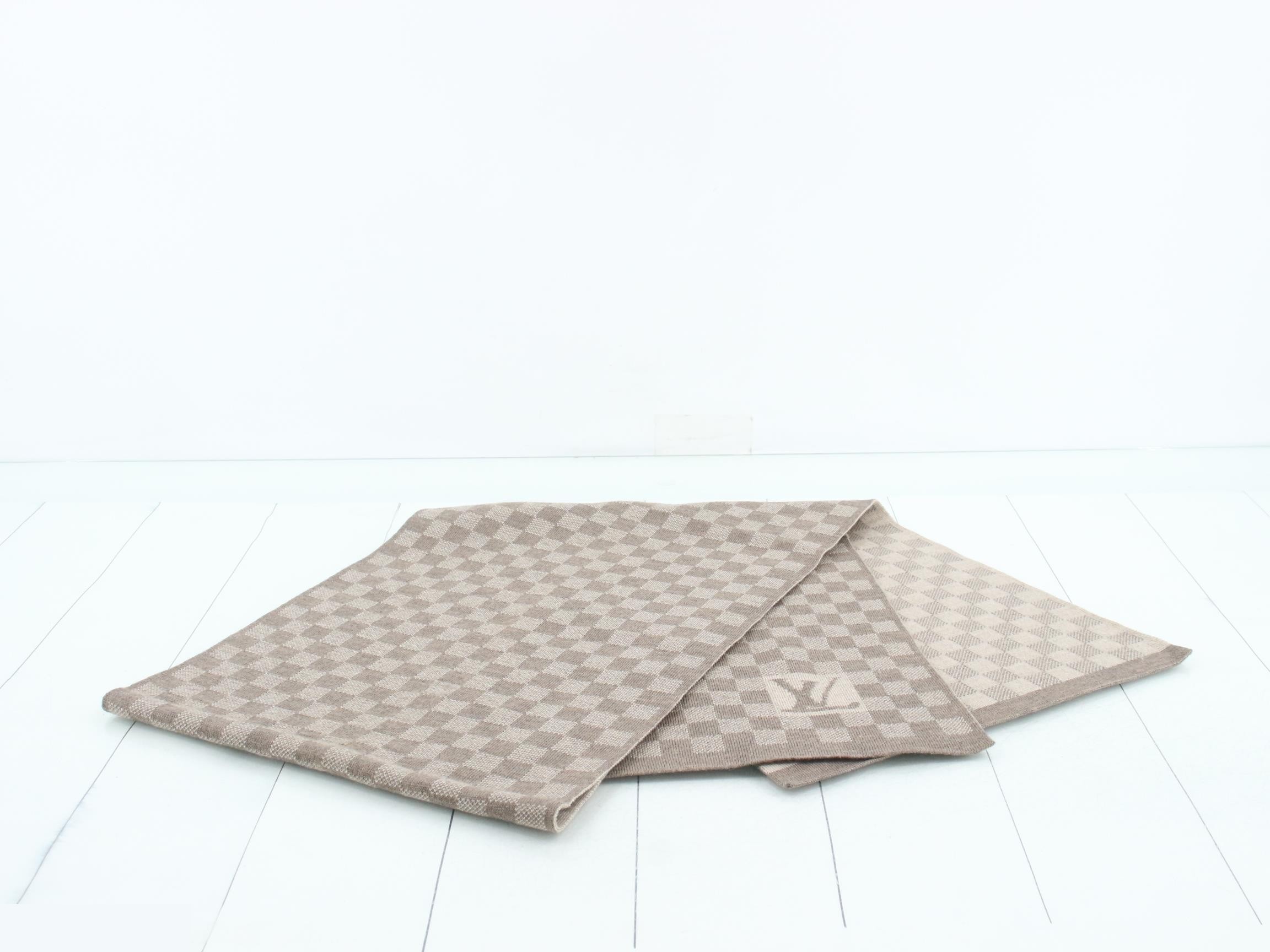 Damier scarf, beige, approximately 160cm (length) x 30cm (width) — view 3
