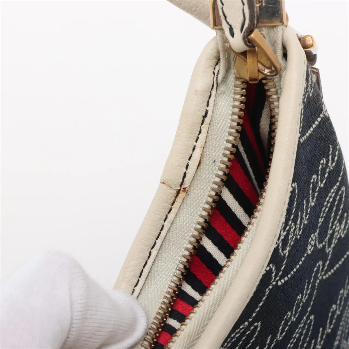 Abbey Denim x Leather Handbag Blue 130738 — view 11