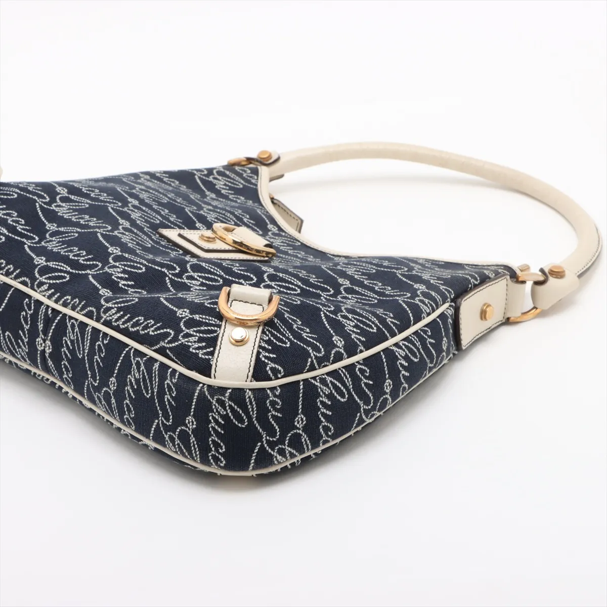 Abbey Denim x Leather Handbag Blue 130738 — view 3