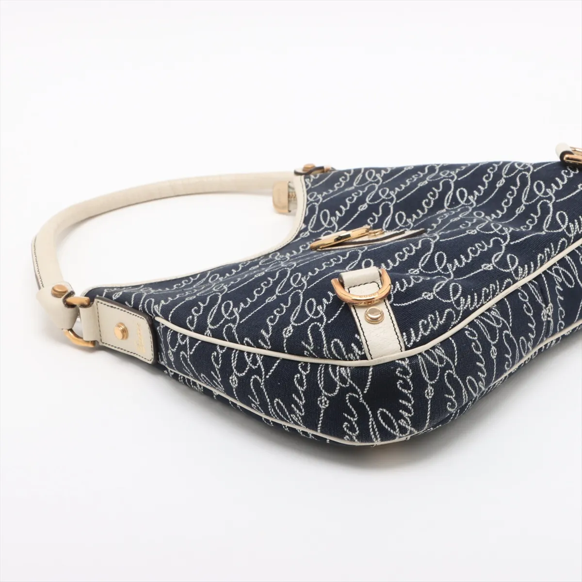 Abbey Denim x Leather Handbag Blue 130738 — view 4