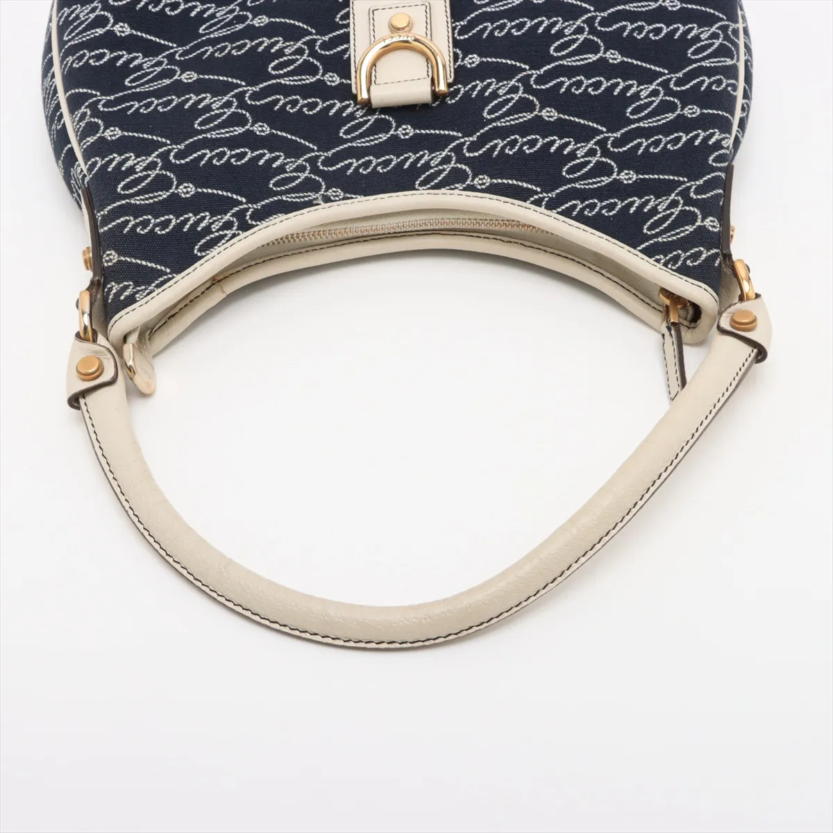 Abbey Denim x Leather Handbag Blue 130738 — view 5