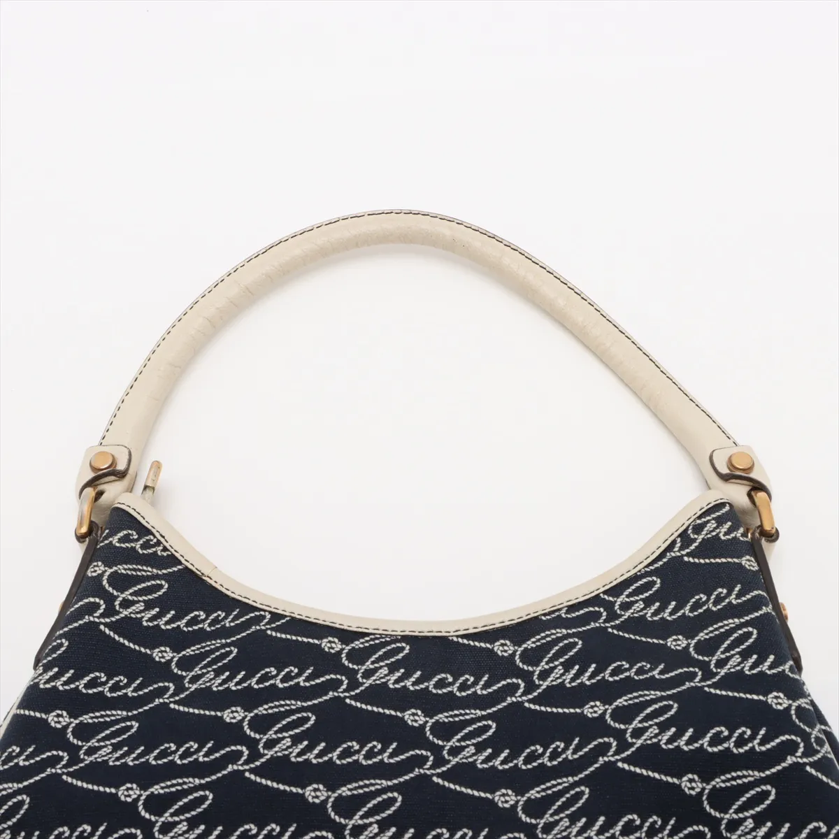 Abbey Denim x Leather Handbag Blue 130738 — view 6