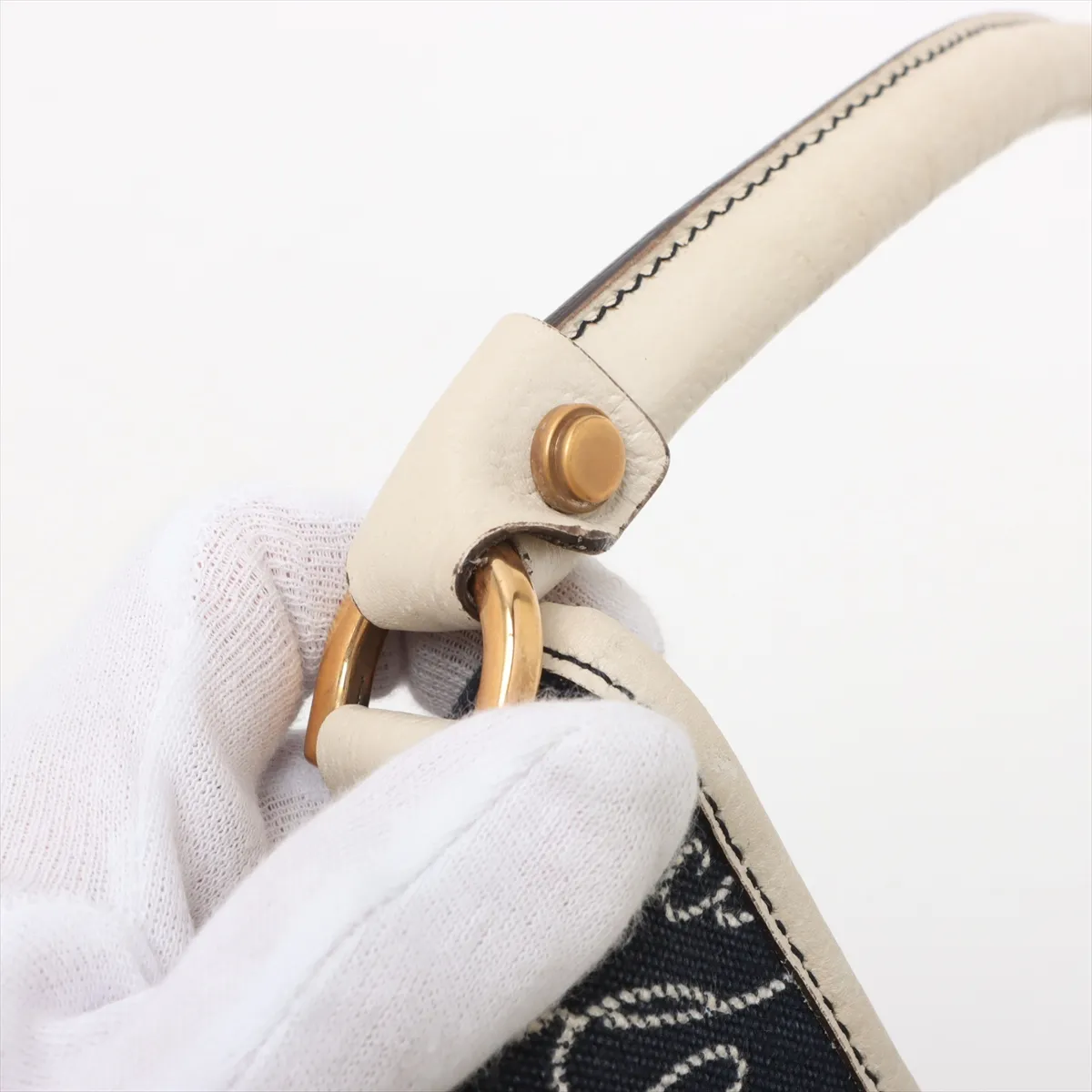 Abbey Denim x Leather Handbag Blue 130738 — view 10