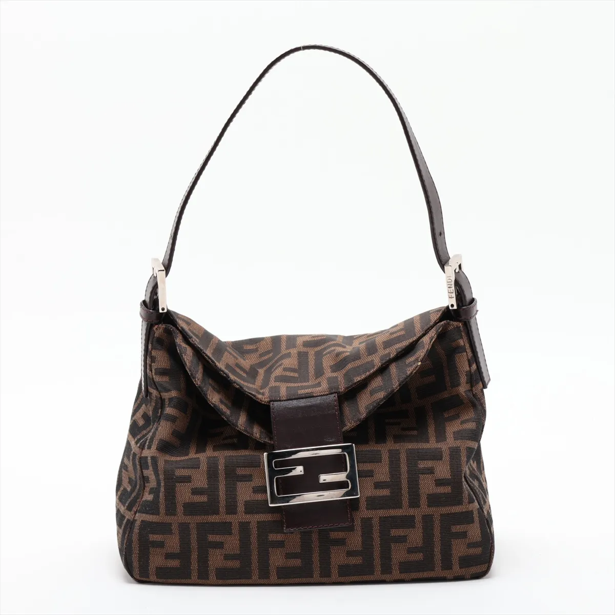 Zucca 264260 Canvas x Leather Shoulder Bag Brown