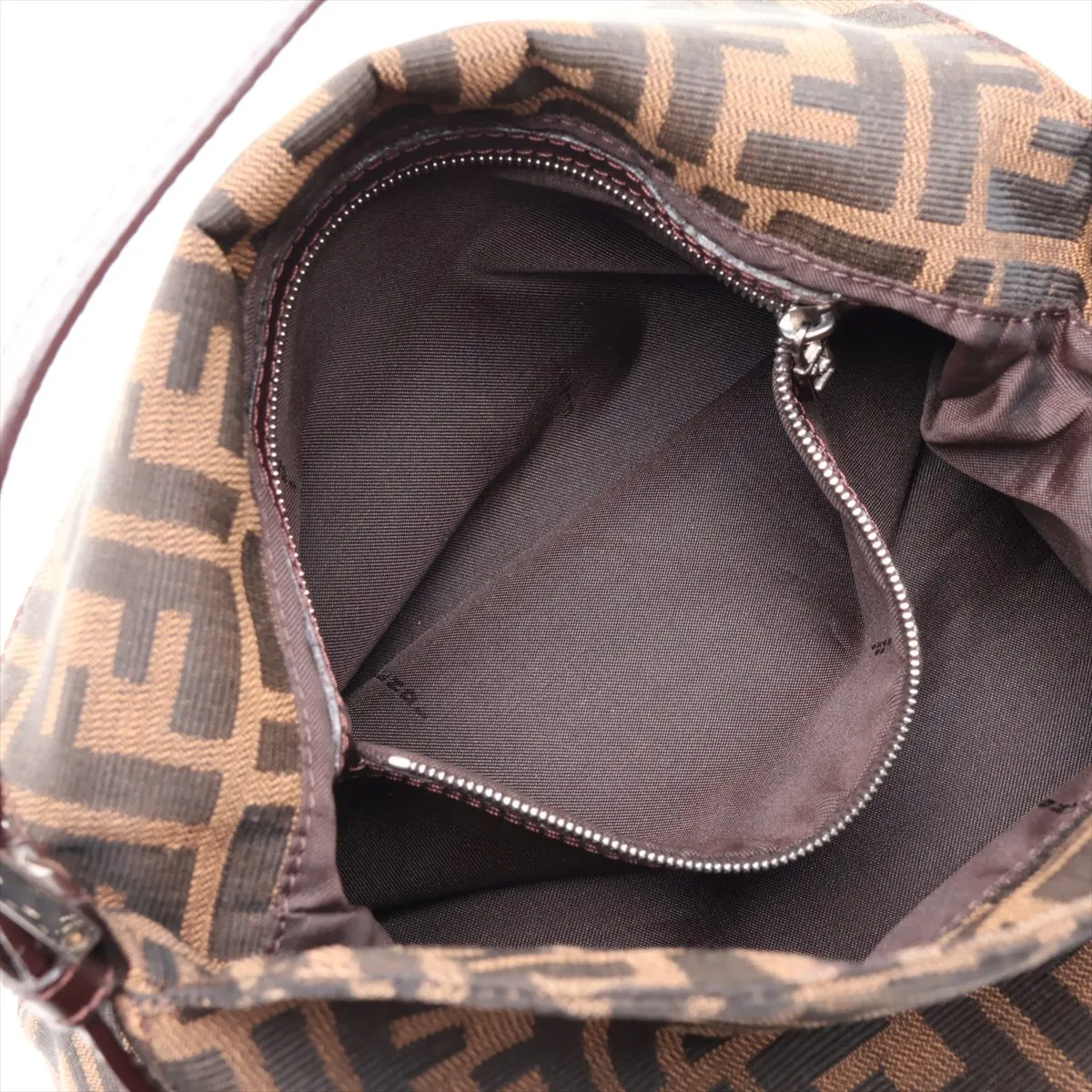 Zucca 264260 Canvas x Leather Shoulder Bag Brown — view 7